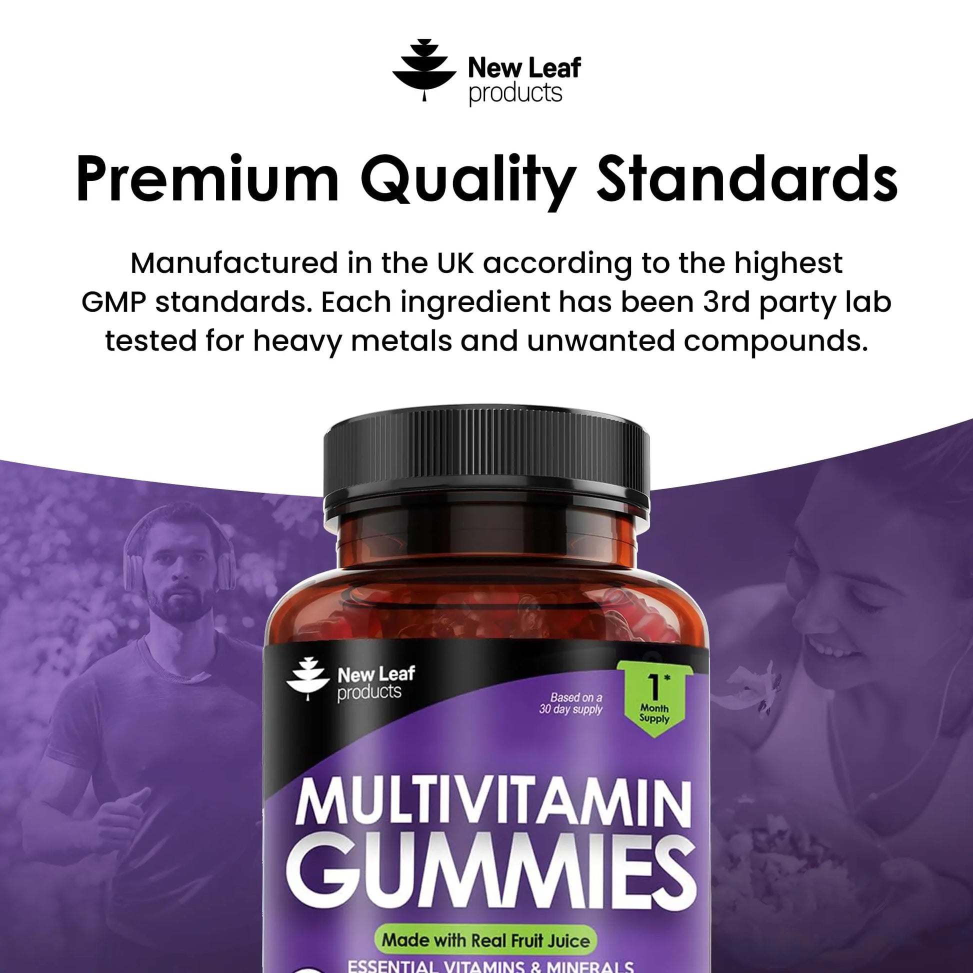 Multivitamin Gummies High Strength for Men Women - Vegetarian +14 Essential Vitamins NEW LEAF PRODUCTS Au supplements