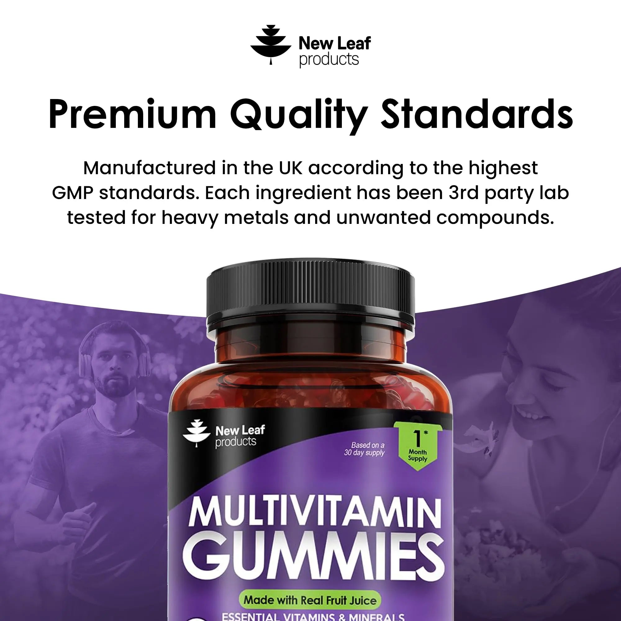 Multivitamin Gummies High Strength for Men Women - Vegetarian +14 Essential Vitamins NEW LEAF PRODUCTS Au supplements