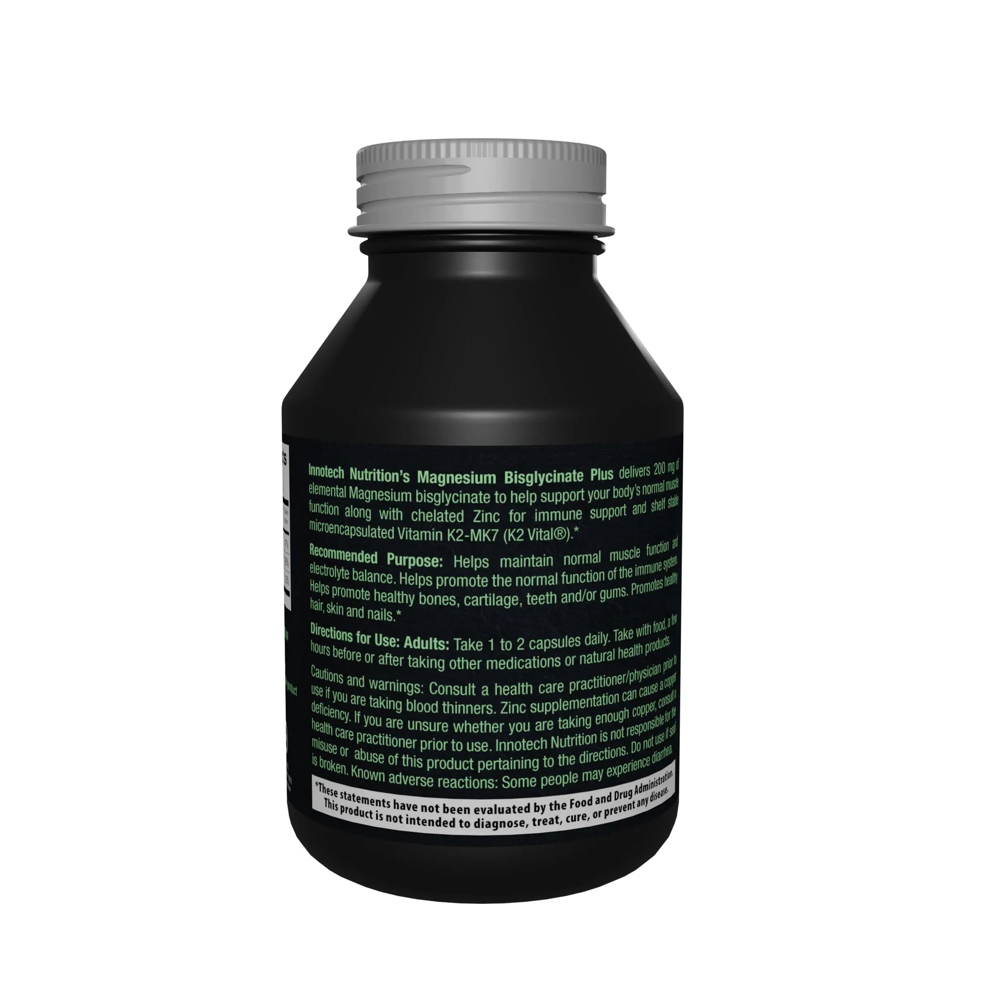 Innotech Nutrition Magnesium Plus Muscle Bone & Sleep Support Magnesium Bisglycinate Zinc & Vitamin K2 120 Vegan Capsules Innotech Nutrition Solutions Au supplements