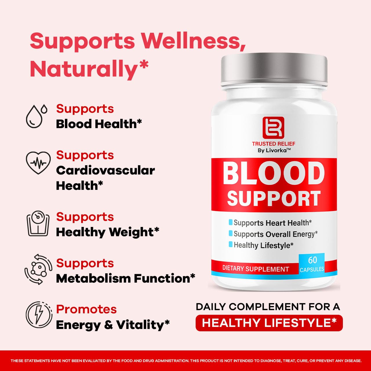 Trusted Relief Blood Support Capsules - Official TrustedRelief Blood Support Vitamin Pills, Natural Trusted Relief Advanced Premium Formula Wellness & Overal Health, 60 Capsules for 1 Month LIVORKA Au supplements