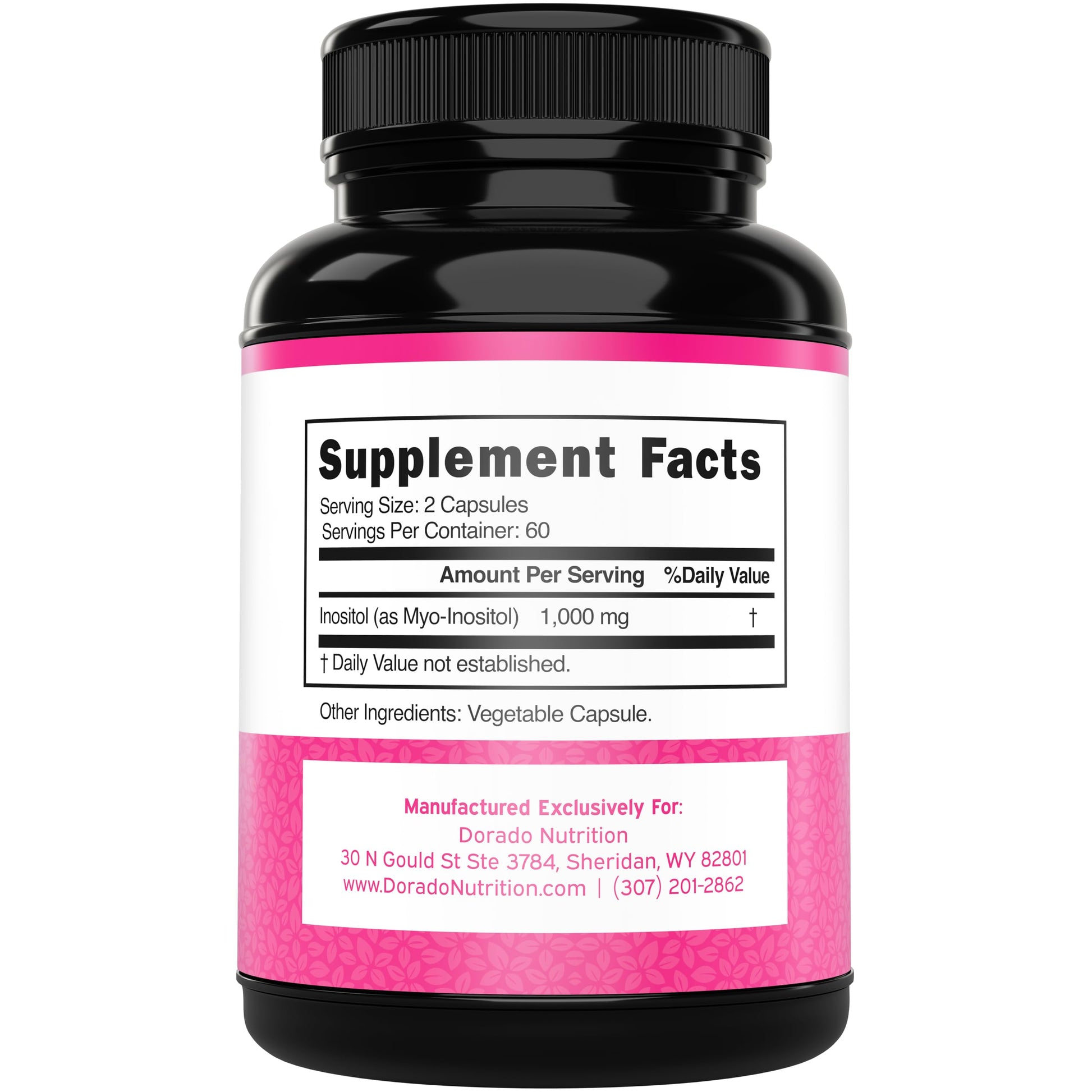 Inositol Capsules (Myo Inositol) (1000mg Per Serving 120 Capsules) Myo Inositol Supplement for Women Hormone Balance Support - Vegan Safe - Third Party Tested - Gluten Free & Made in USA (120 Count) DORADO NUTRITION Au supplements