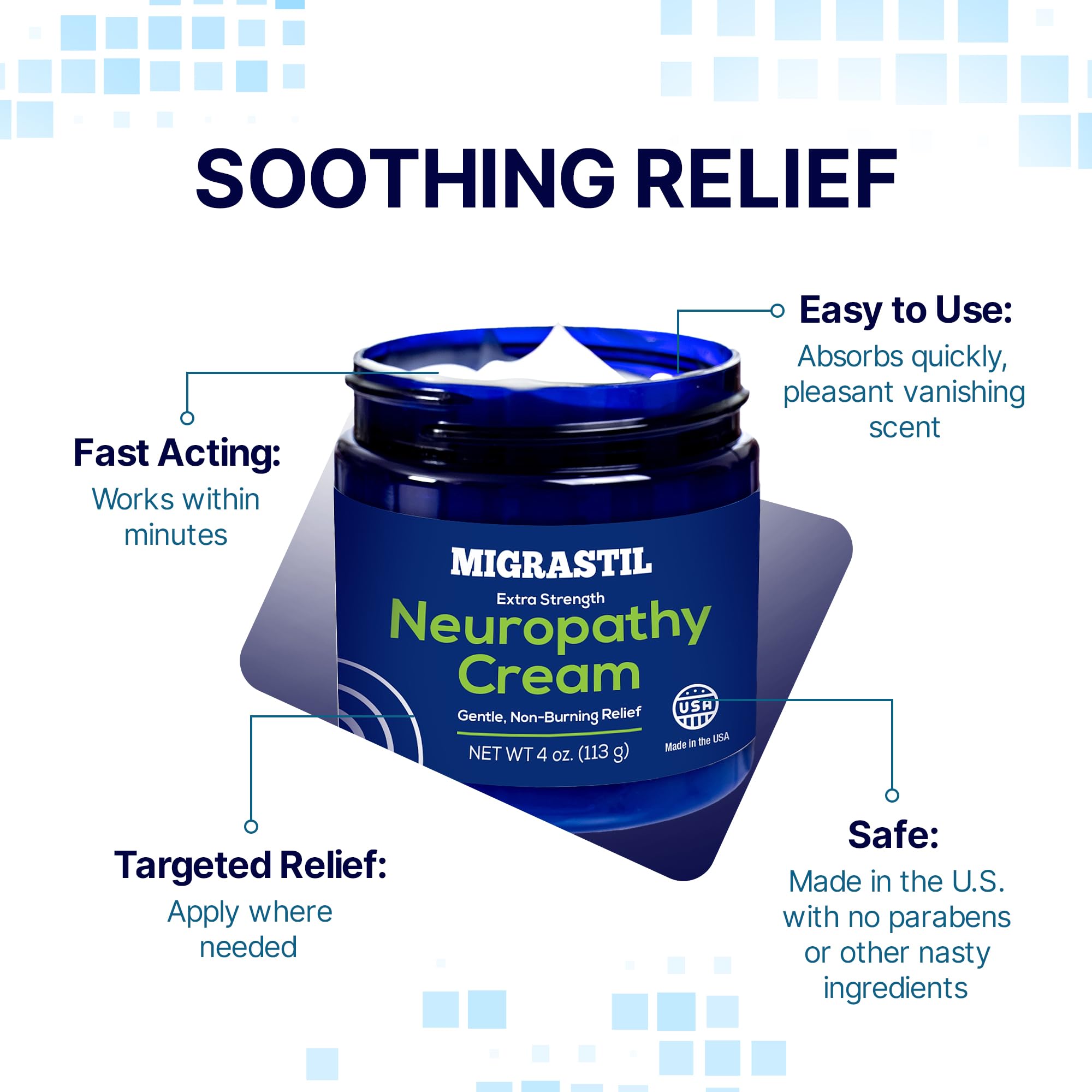 Basic Vigor Migrastil Extra Strength Neuropathy Cream (4 oz) and PainBlock Roll-On (3 oz) Bundle Basic Vigor Au supplements