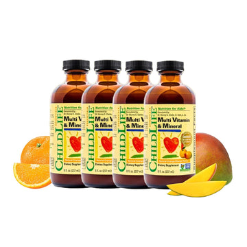 CHILDLIFE ESSENTIALS Kids Multivitamin & Mineral - Kids Vitamins, Liquid Multivitamin for Kids, Toddler Multivitamins, Liquid Vitamins, Baby Multivitamin - Natural Orange & Mango, 8 Fl Oz (Pack of 4) CHILDLIFE ESSENTIALS Au supplements