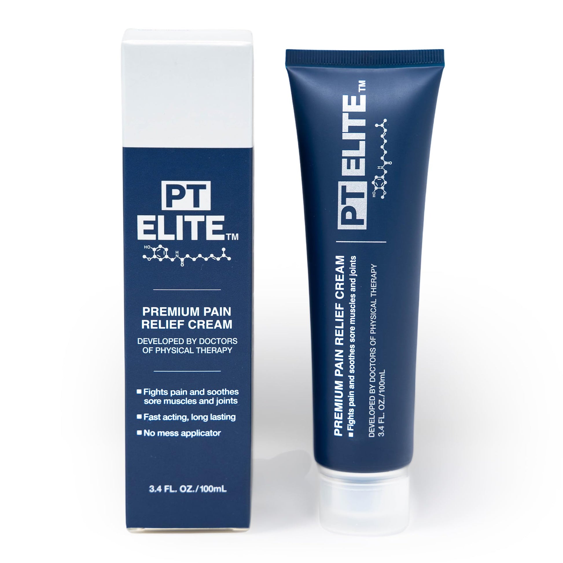 PT Elite Premium Pain Relief Cream, with Capsaicin, Menthol & Arnica, Arthritis, Knee, & Back Pain Relief, Soothes Sore Muscles & Joints, Reduces Stiffness, Non-Greasy, Topical Analgesic, 3.4 oz PT Elite Au supplements