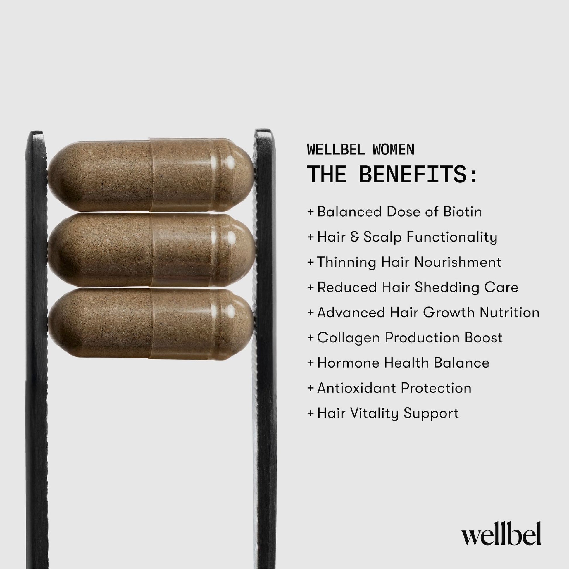 WELLBEL Women Clean Supplement for Hair, Skin, and Nails, Vegan, Gluten Free and Non GMO 90 Count WELLBEL Au supplements