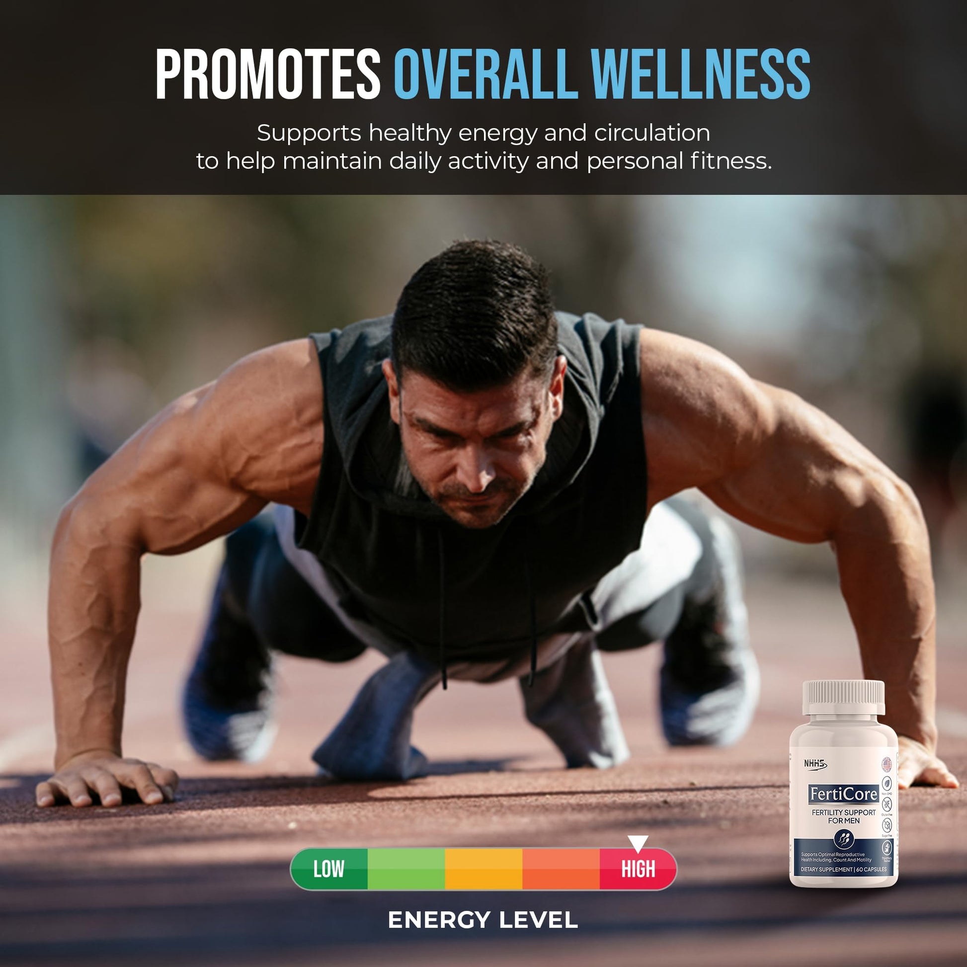 NHHS FertiCore – Men’s Fertility & Reproductive Wellness Supplement – Supports Sperm Health, Motility & Vitality – with Vitamins, Minerals, Amino Acids & Antioxidants – Made in USA, 60 Capsules NHHS Au supplements