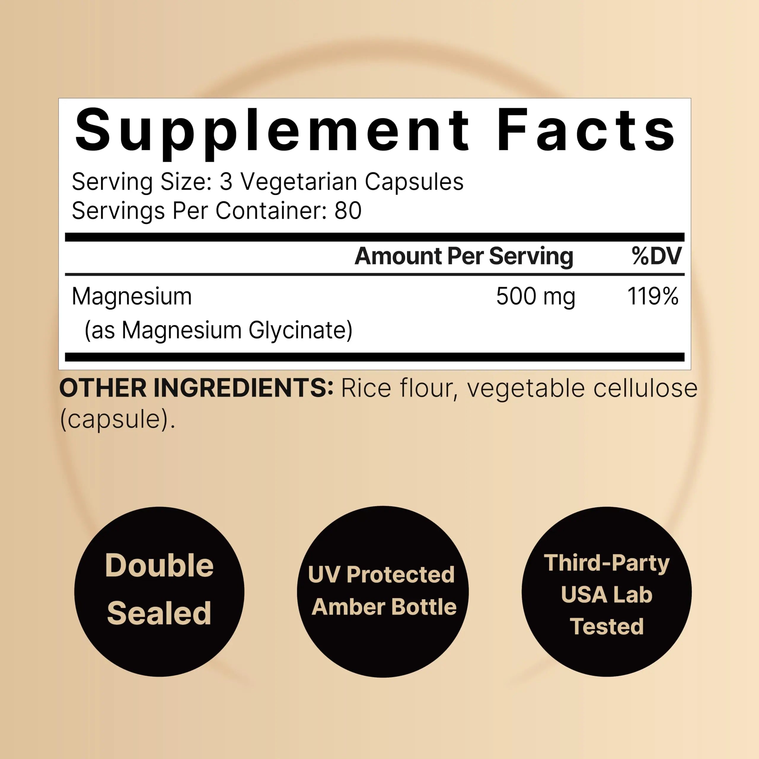 NatureBell Magnesium Glycinate 500mg Per Serving | 240 Veggie Capsule, 100% Chelated NatureBell Au supplements