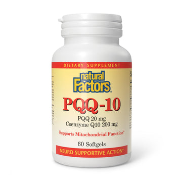 Natural Factors, PQQ-10, Supports Energy and Healthy Aging, Dietary Supplement, 60 softgels (60 servings) Natural Factors Au supplements