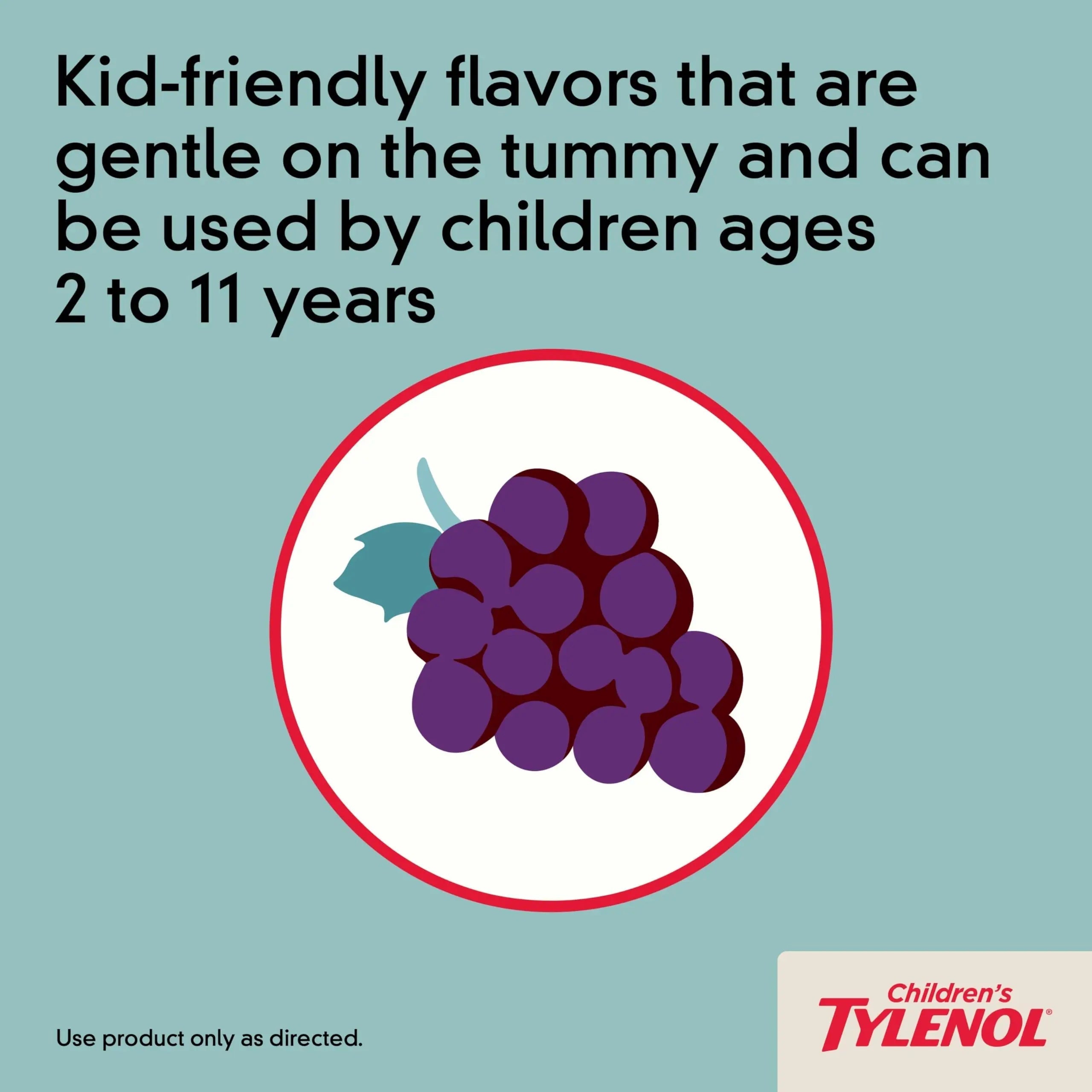 Children's Tylenol Chewables with 160 mg Acetaminophen, Pain Reliever & Fever Reducer for Kids' Cold + Flu Symptoms, Headache, Sore Throat & Toothache, Aspirin-Free, Grape Flavor, 24 ct Tylenol Au supplements