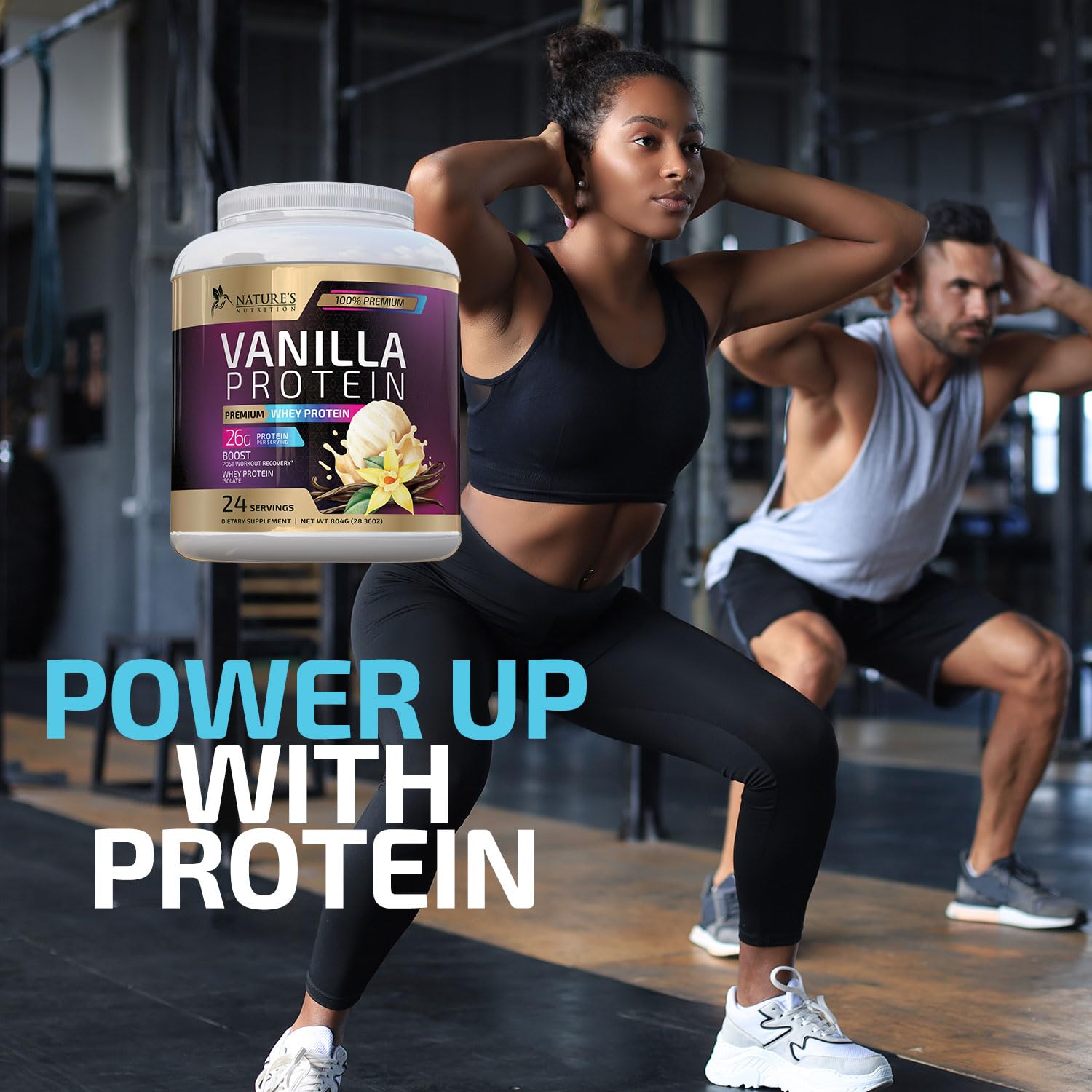 Whey Protein Powder 26g - Vanilla Ice Cream Whey Isolate Protein for Muscle Growth Nature's Nutrition Au supplements