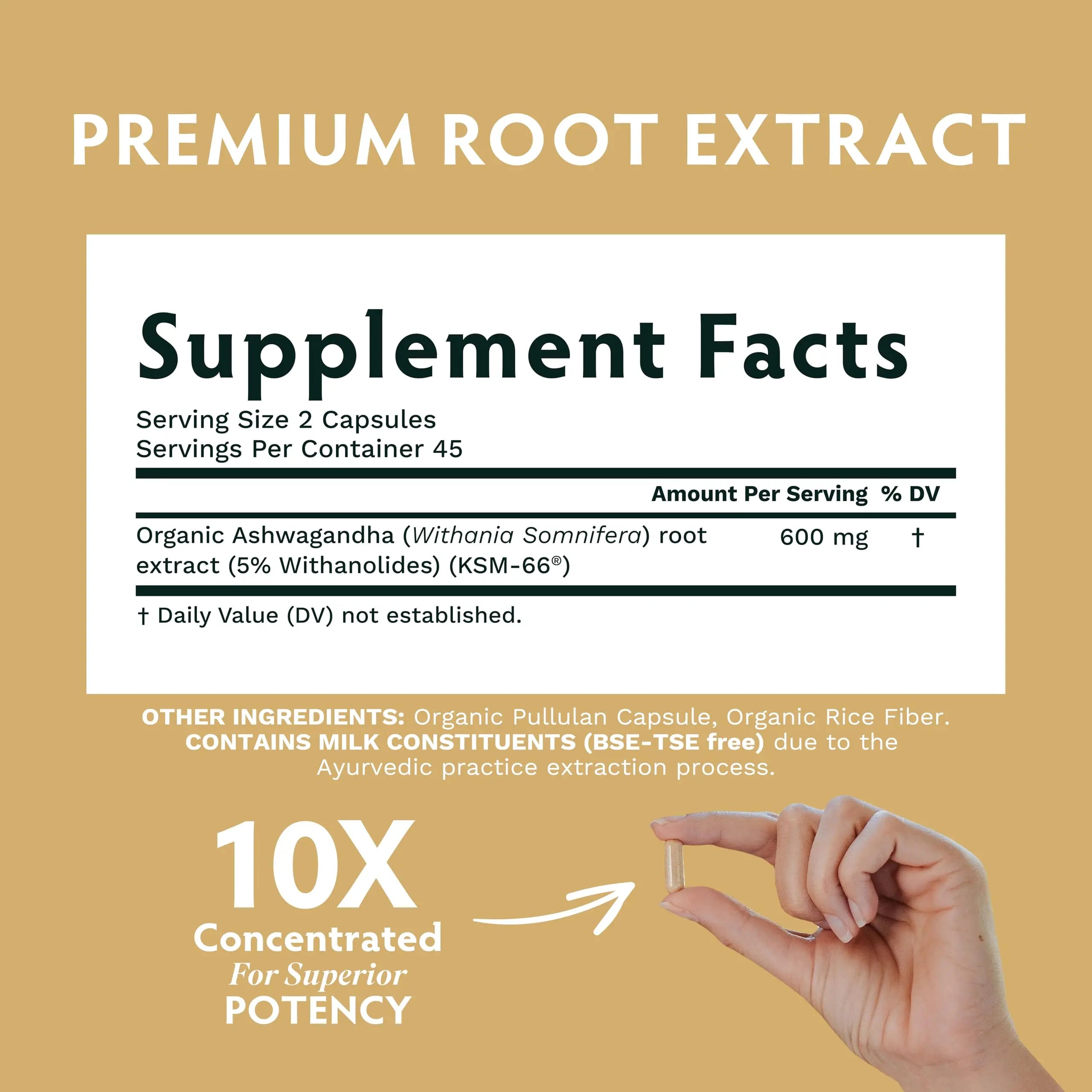 TRIBE ORGANICS Ashwagandha KSM 66 Pure Organic Root Powder Extract Ayurvedic Supplement - Focus, Mood Support, Increase Energy, Strength, 600mg of Natural KSM66 TRIBE ORGANICS Au supplements