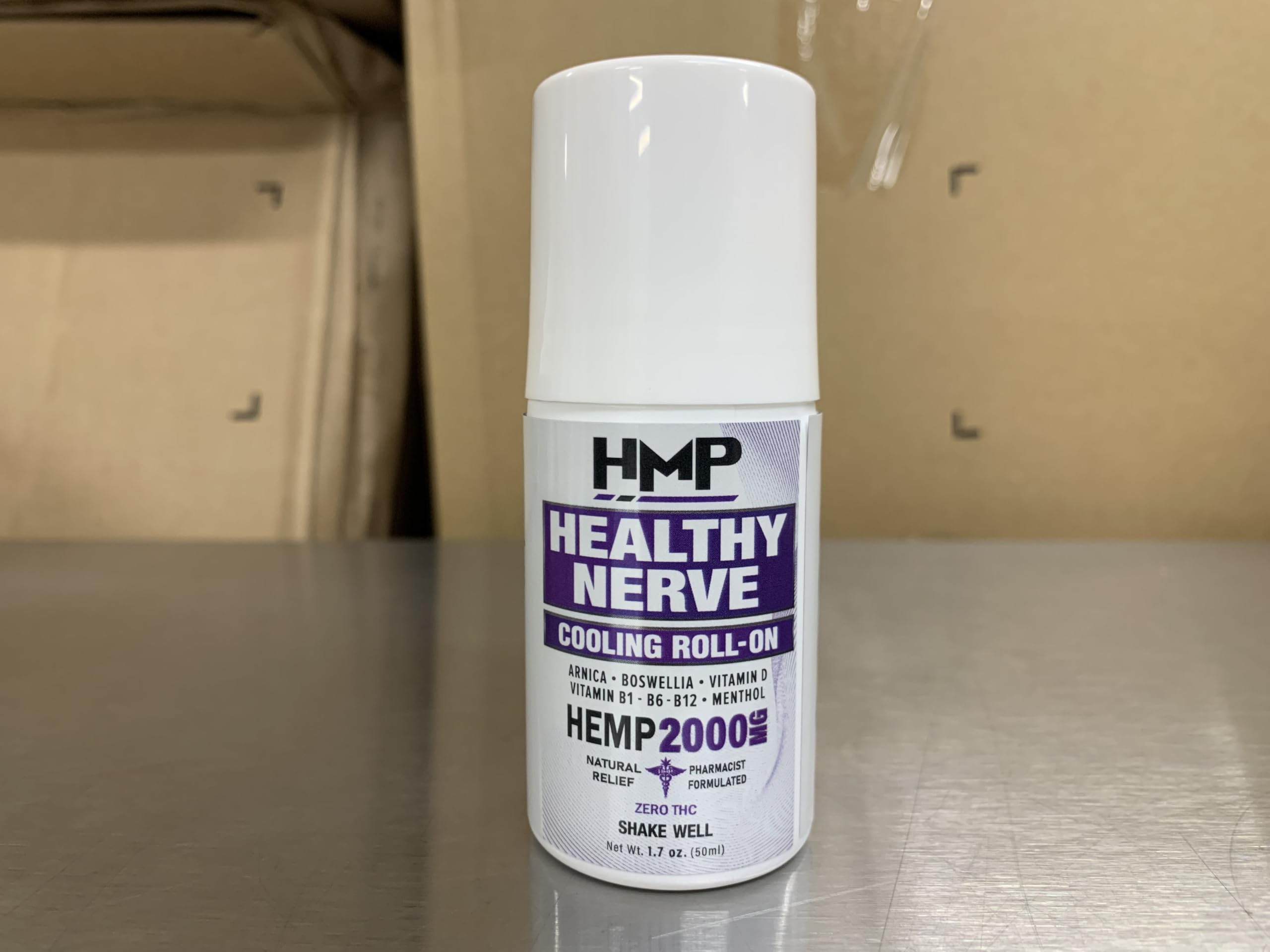 HMP Nerve Roll-On for Feet, Hands, Legs, Toes, Back 2000MG Hemp with Menthol & Arnica, Soothing Cooling Formula, Made in USA, 50ml (1 Pack) HMP BRANDS Au supplements
