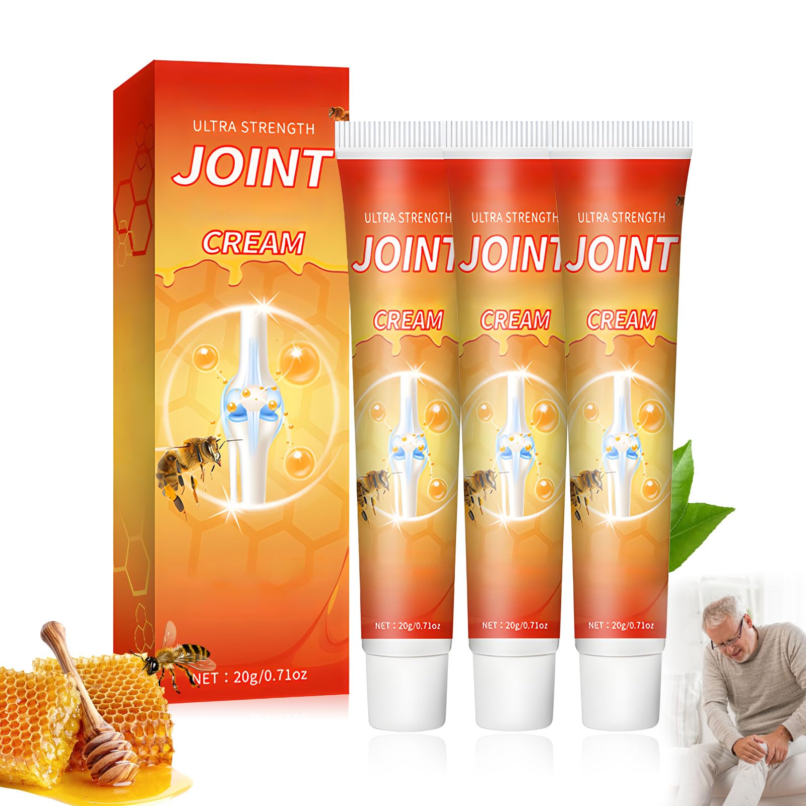 XiuFa 3PCS Joint Cream, Bee Venom Joint Repair Cream, for Back, Neck, Feet, Shoulder XiuFa Au supplements
