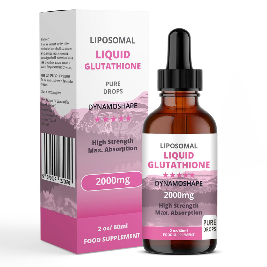 Liposomal Glutathione 2000mg with Vitamin C, Oral Glutathione Liquid, Antioxidant Supplement for Detox, Superior Absorption, Higher Dosage (Pack of 1) baanaas For Babies to Nanas Au supplements