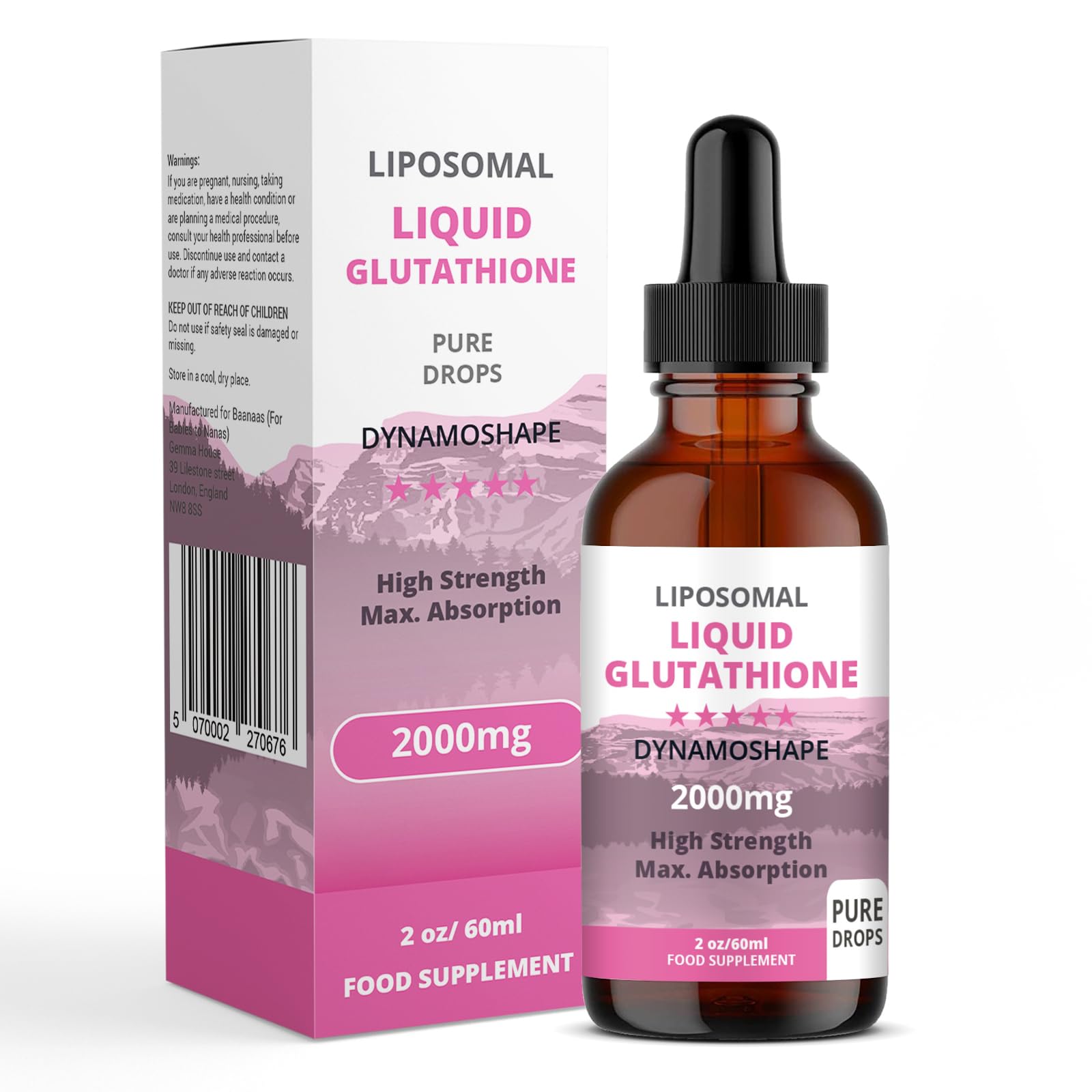Liposomal Glutathione 2000mg with Vitamin C, Oral Glutathione Liquid, Antioxidant Supplement for Detox, Superior Absorption, Higher Dosage (Pack of 1) baanaas For Babies to Nanas Au supplements