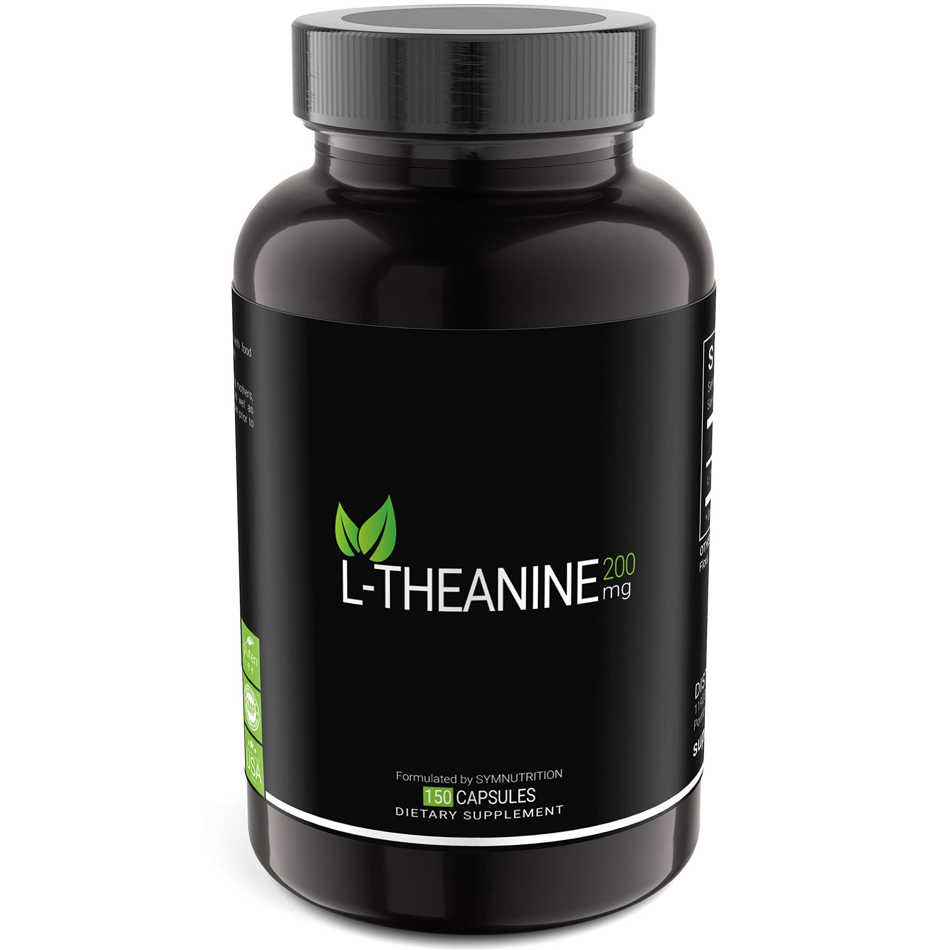 SYMNUTRITION L-Theanine 200mg — 150 Count (V-Capsules) / 150 Servings Manufactured in a cGMP-Registered Facility in USA; Non-GMO, Vegan & Gluten Free SYMNUTRITION Au supplements