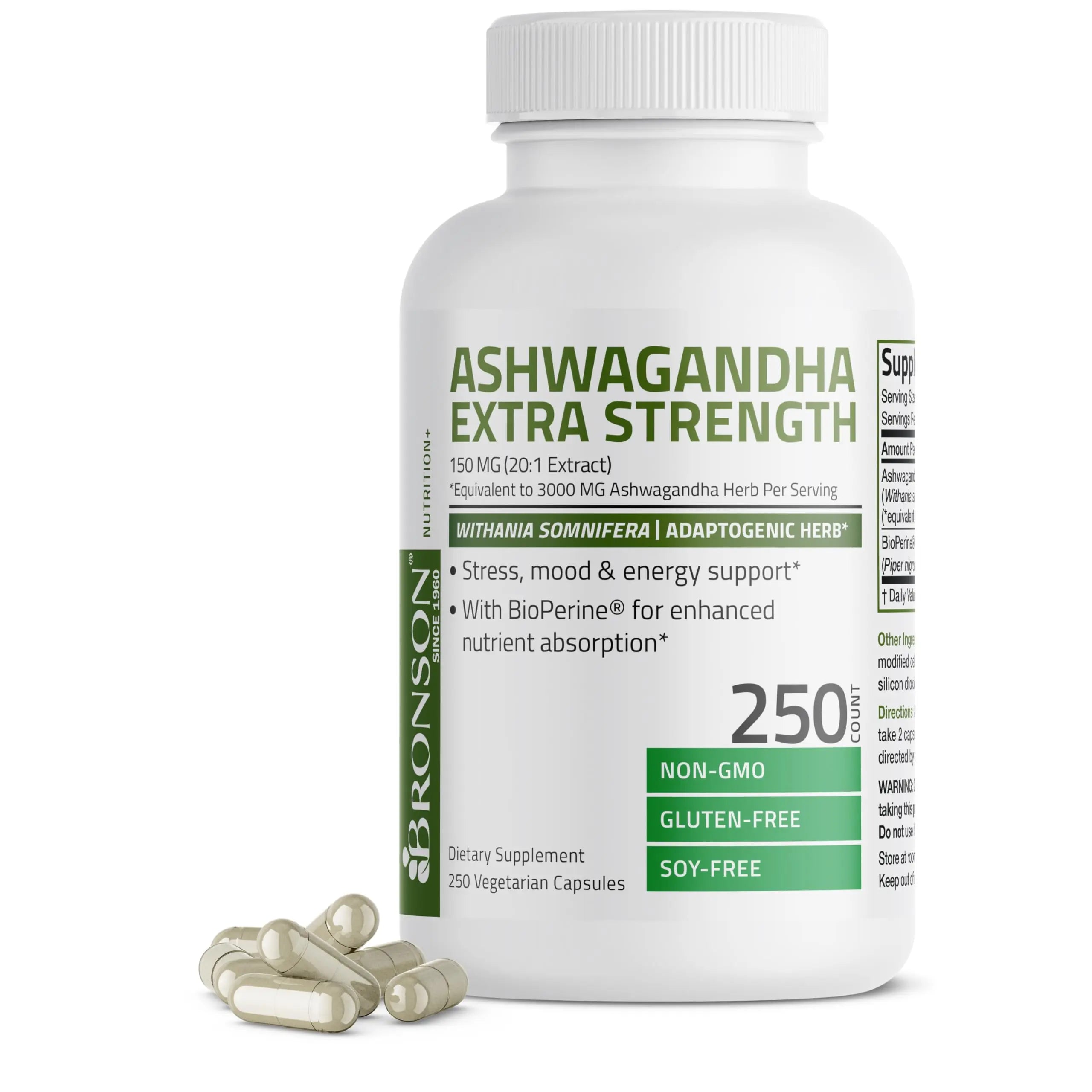 Bronson Ashwagandha Extra Strength 3000 mg Stress & Mood Support with BioPerine Bronson Au supplements