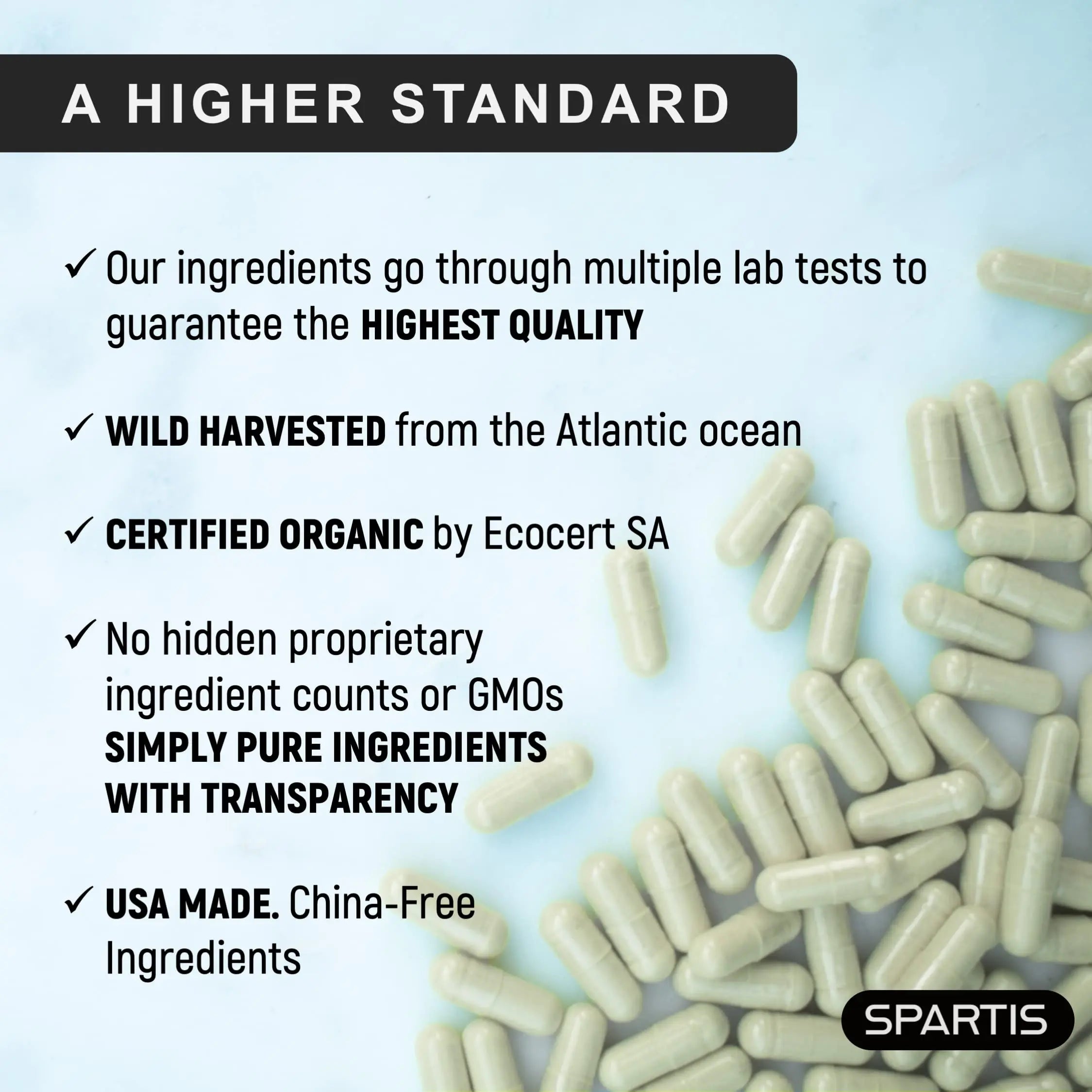 Certified Organic Sea Moss Capsules 2250mg Wildcrafted Irish Sea Moss Burdock Root SPARTIS Au supplements