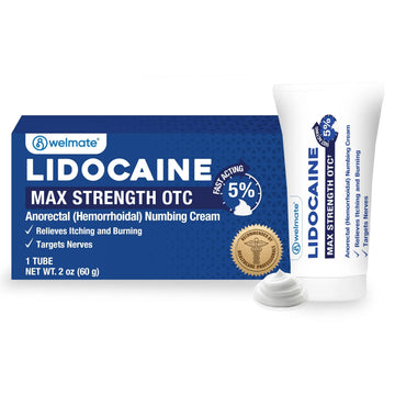 WELMATE 5% Lidocaine Cream for Hemorrhoids – Fast-Acting Lidocaine Numbing Cream & Topical Analgesic Cream for Anorectal Itch Relief, Unscented, Child Resistant Packaging 2 oz (60g) WELMATE Au supplements