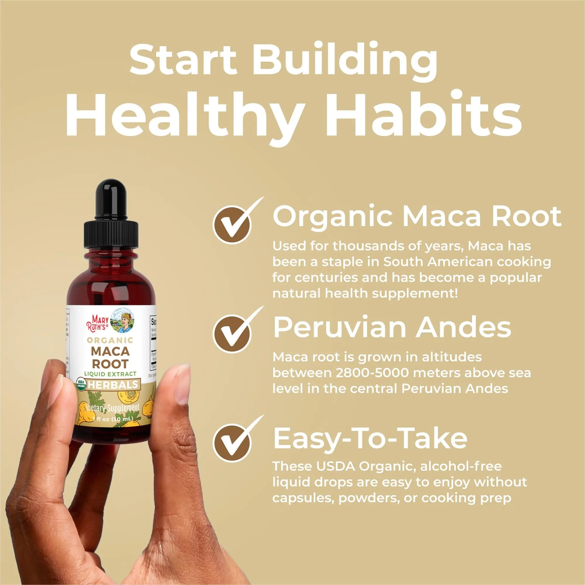 MaryRuth’s USDA Organic Maca Root Liquid Drops | Vegan | Non-GMO | Gluten Free | Alcohol Free | 1 Fl Oz MARYRUTH'S Au supplements
