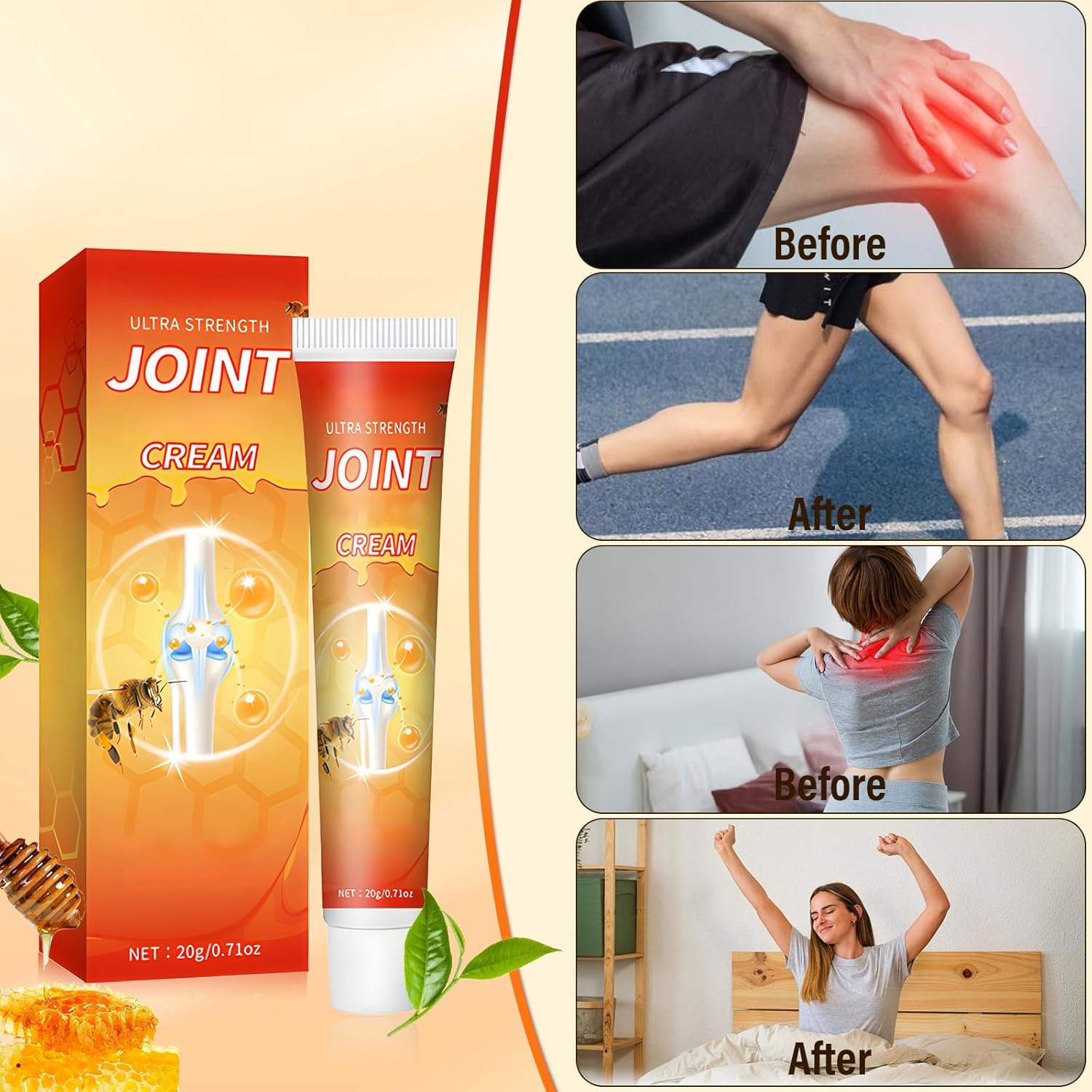 XiuFa 3PCS Joint Cream, Bee Venom Joint Repair Cream, for Back, Neck, Feet, Shoulder XiuFa Au supplements