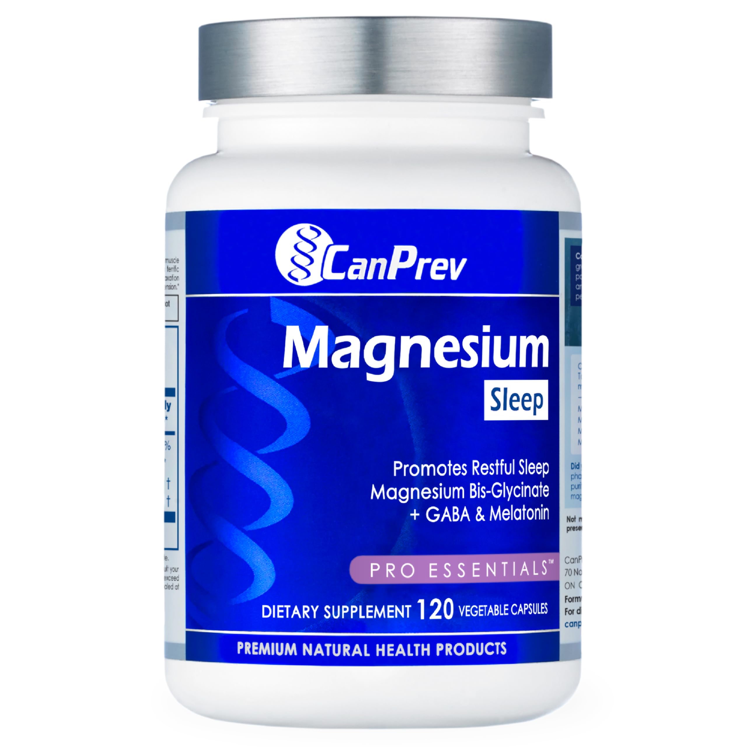 CanPrev Magnesium Bisglycinate Chelated + GABA & Melatonin, 120 Veg Caps, 120-Day Supply, Support Restful Night, Muscle Function, Promote Relaxation & Balanced Sleep-Wake Cycle, Vegan, No GMO & Gluten CanPrev Au supplements
