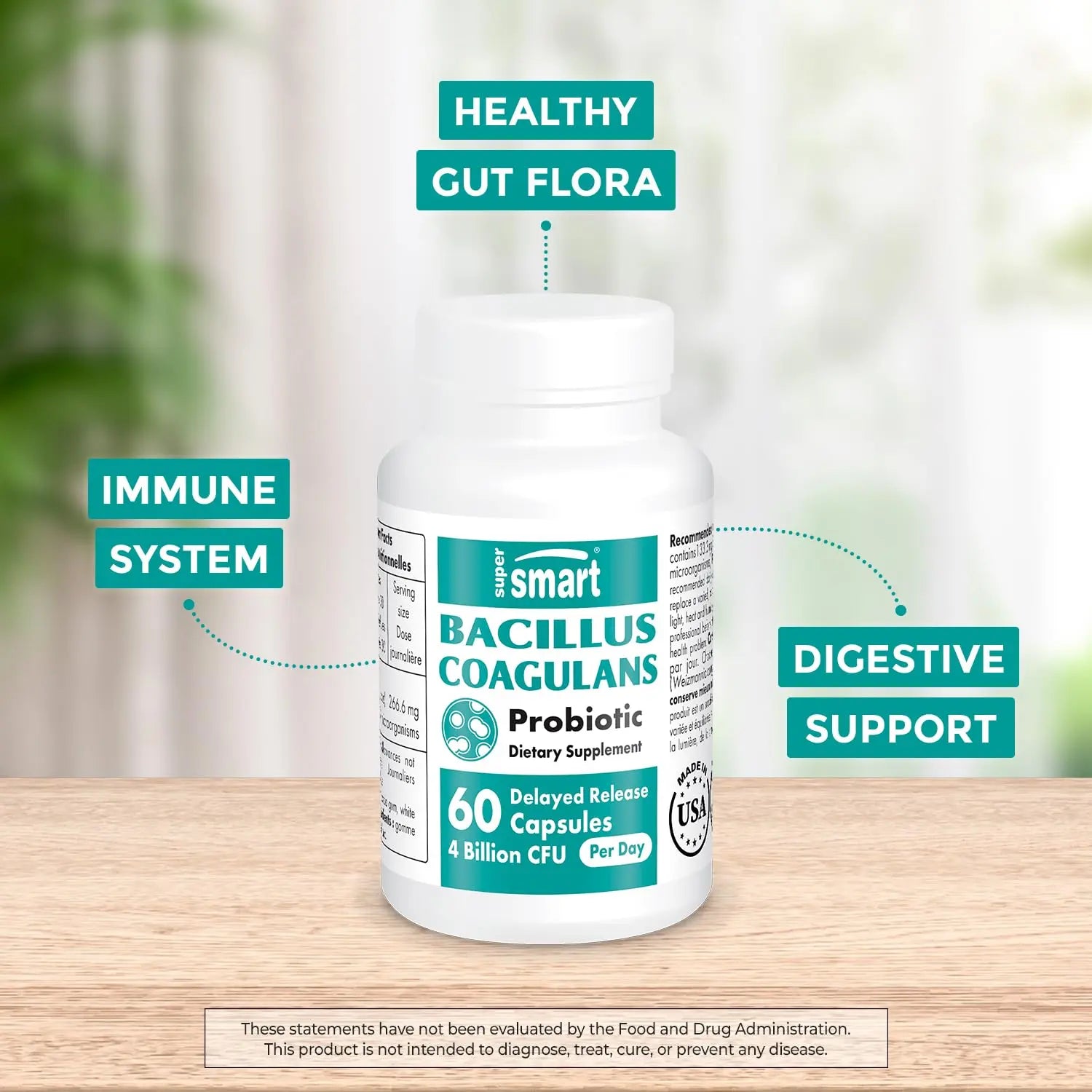 Supersmart - Bacillus Coagulans Probiotic 4 Billion CFU per Day (High Absorption) Supersmart Au supplements