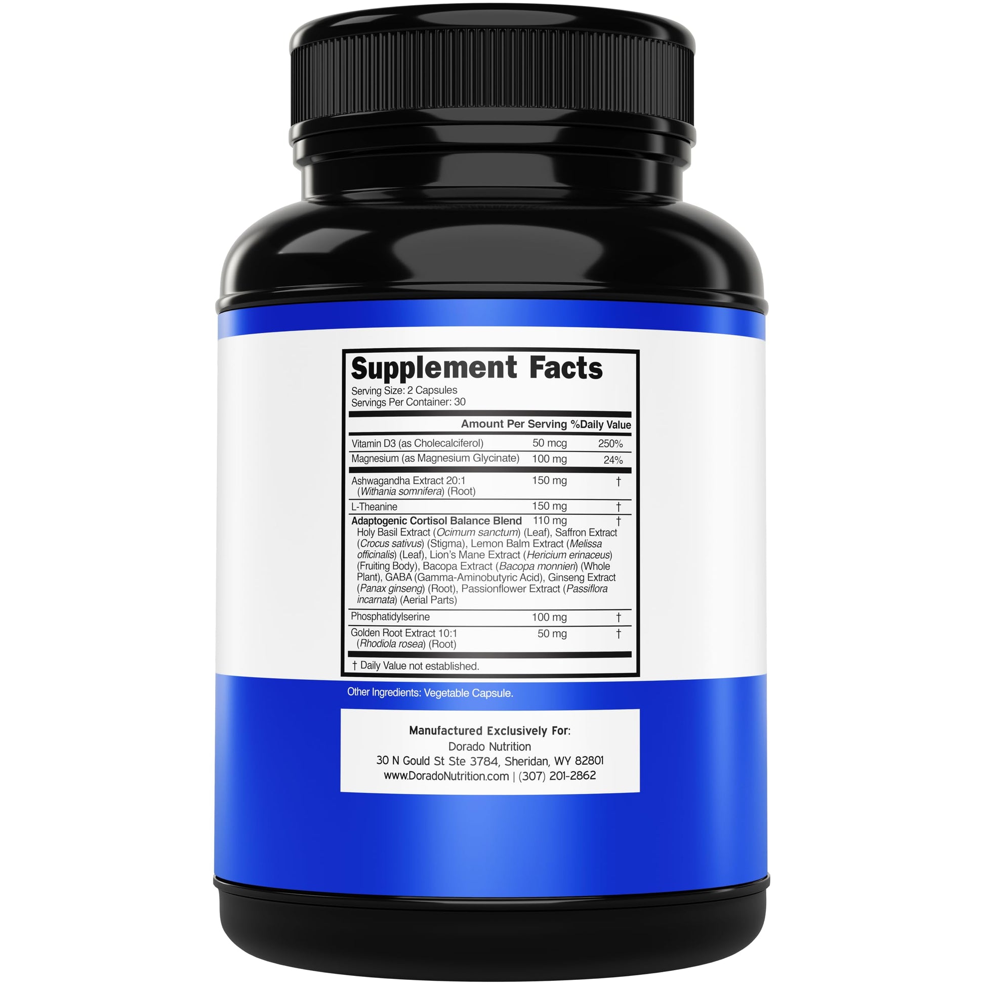 Cortisol Supplements for Women & Men with 14 in1 Blend (Magnesium, Ashwagandha, L Theanine & More) Healthy Cortisol Balance & Calm Mood Support - Third Party Tested, Non GMO, USA Made - 60 Count DORADO NUTRITION Au supplements