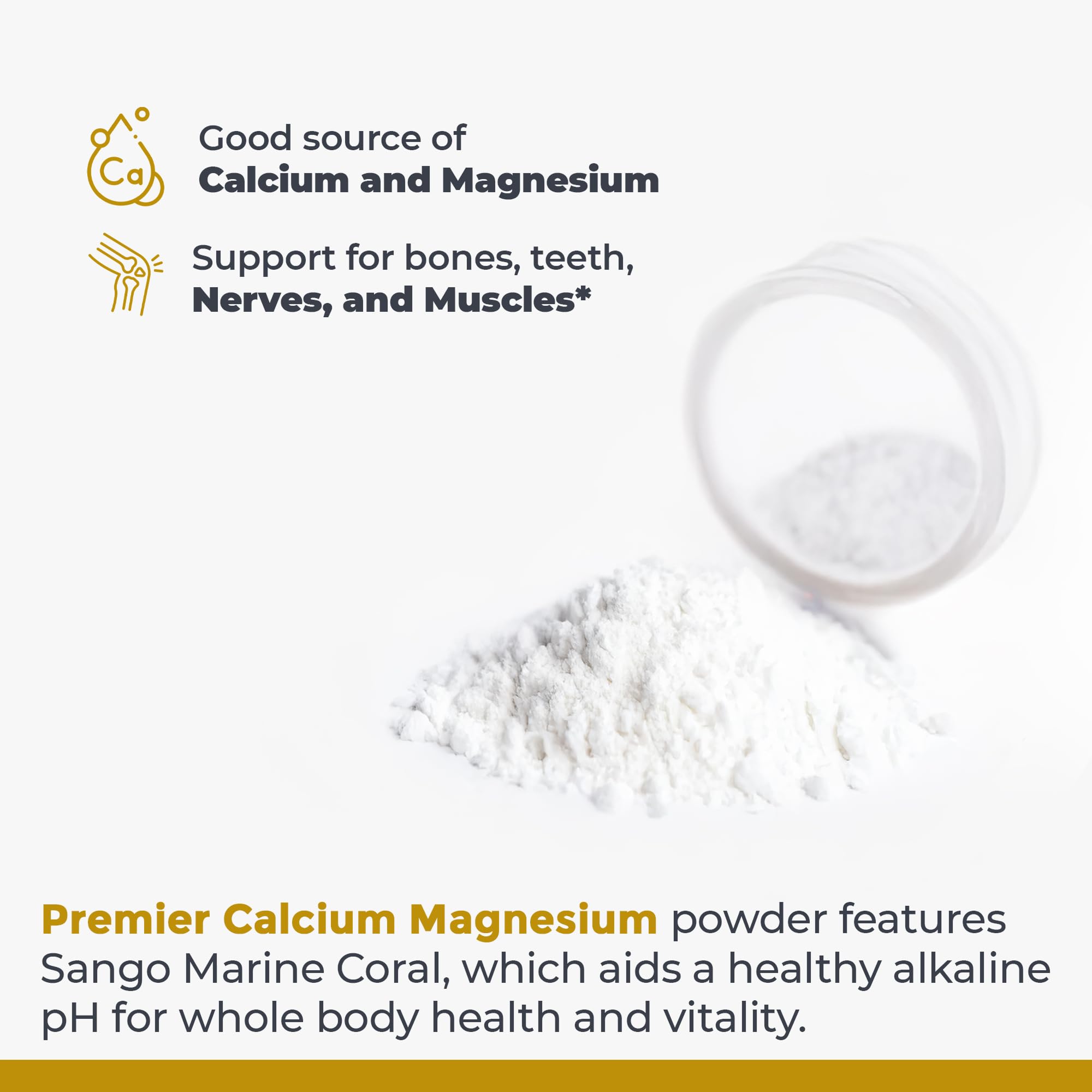 Premier Research Labs Calcium Magnesium Powder - Natural Coral Calcium Powder for Bone Health, Mix with Water for Alkaline PH Balance - 8 oz Premier Research Labs Au supplements