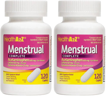 HealthA2Z® Menstrual Complete Pain Relief Tablets | Relieves Cramps, Bloating, Fatigue, Backache & Headache (120 Counts) (Pack of 2) HealthA2Z Au supplements
