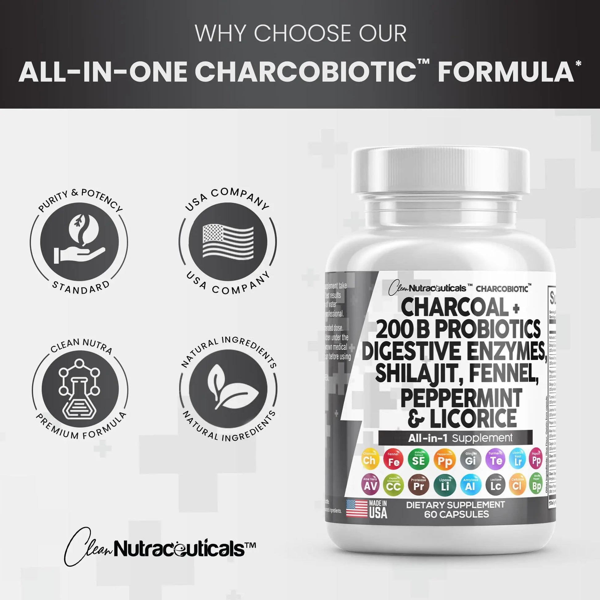 Clean Nutra Activated Charcoal Capsules 1000mg Shilajit 5000mg Pills Clean Nutraceuticals Au supplements