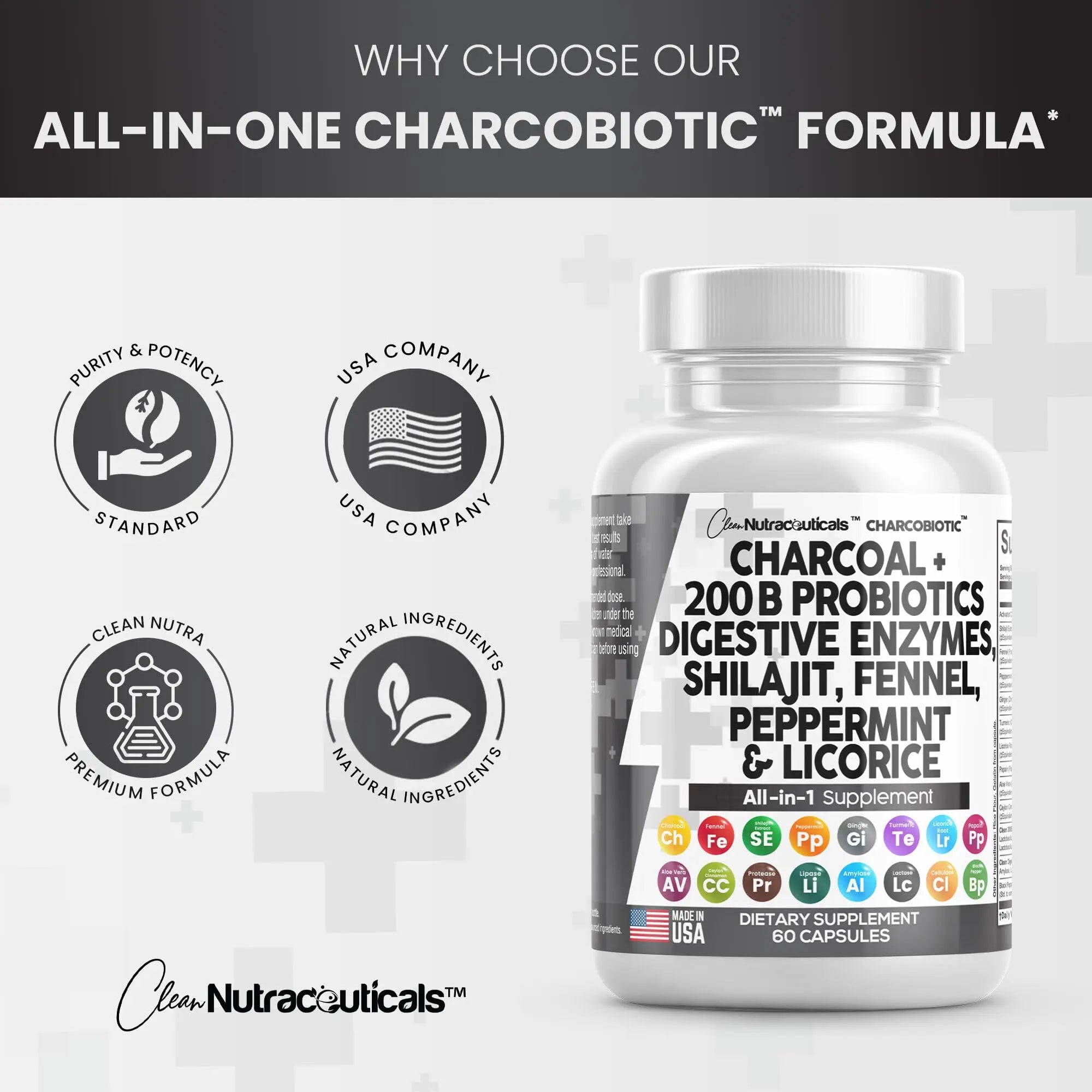 Clean Nutra Activated Charcoal Capsules 1000mg Shilajit 5000mg Pills Clean Nutraceuticals Au supplements