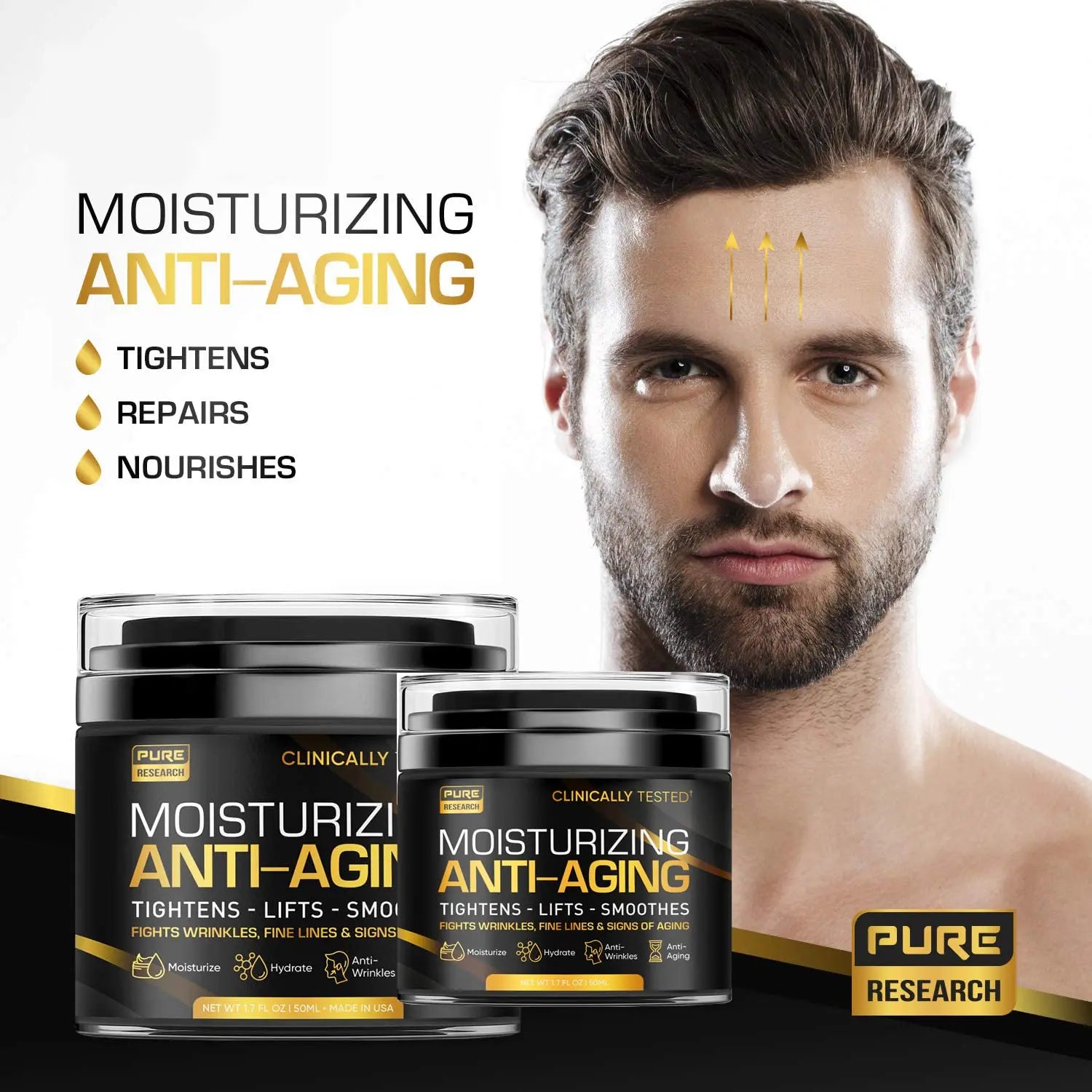 Men's Face Cream Moisturizer - Anti-Aging Cream For Men, Collagen, Retinol & Hyaluronic PURE RESEARCH Au supplements