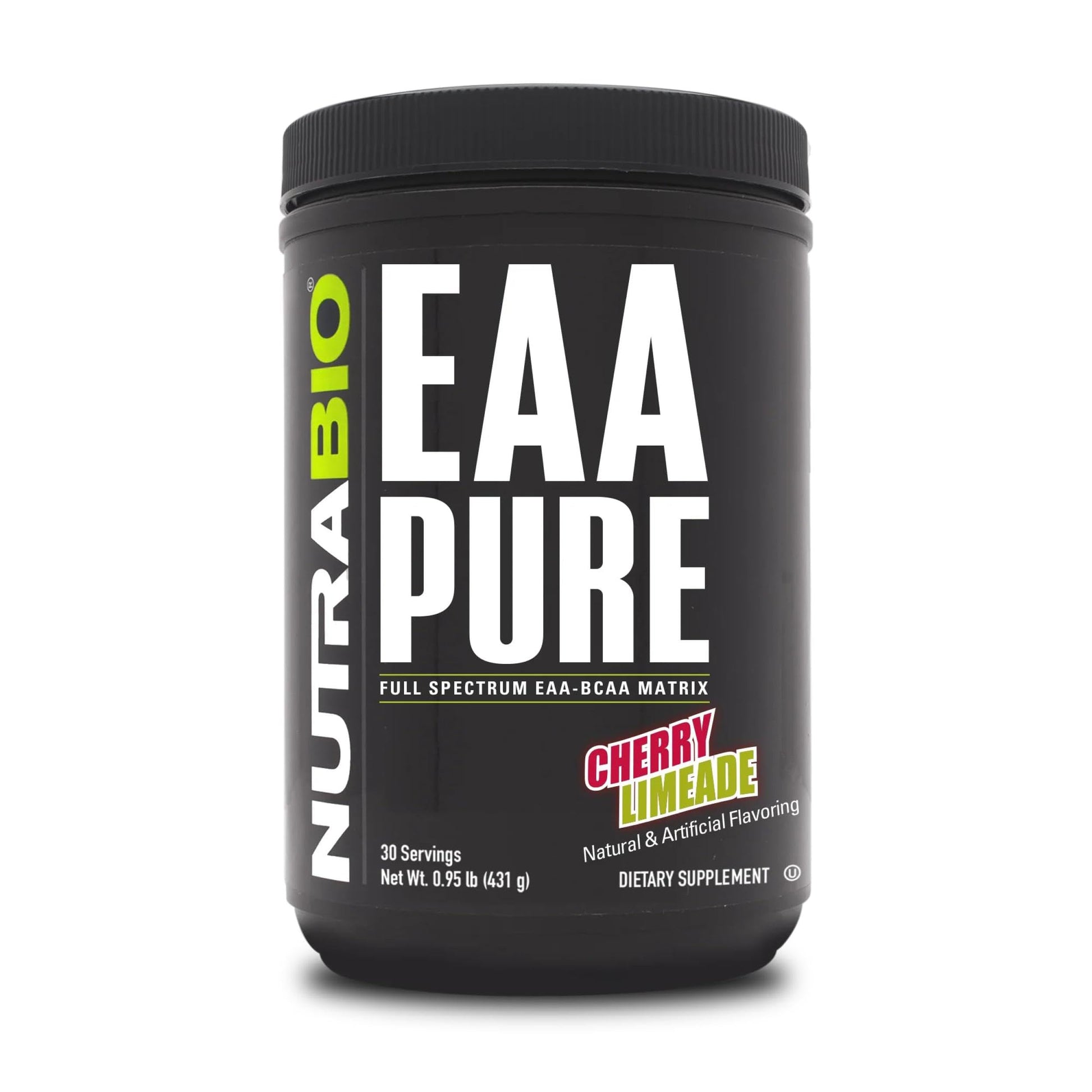 NutraBio – EAA Pure – 9 Amino Acids – Muscle Repair and Recovery, 30 Servings, Cherry Limeade – Pre or Post Workout – All Day Recovery NutraBio Au supplements