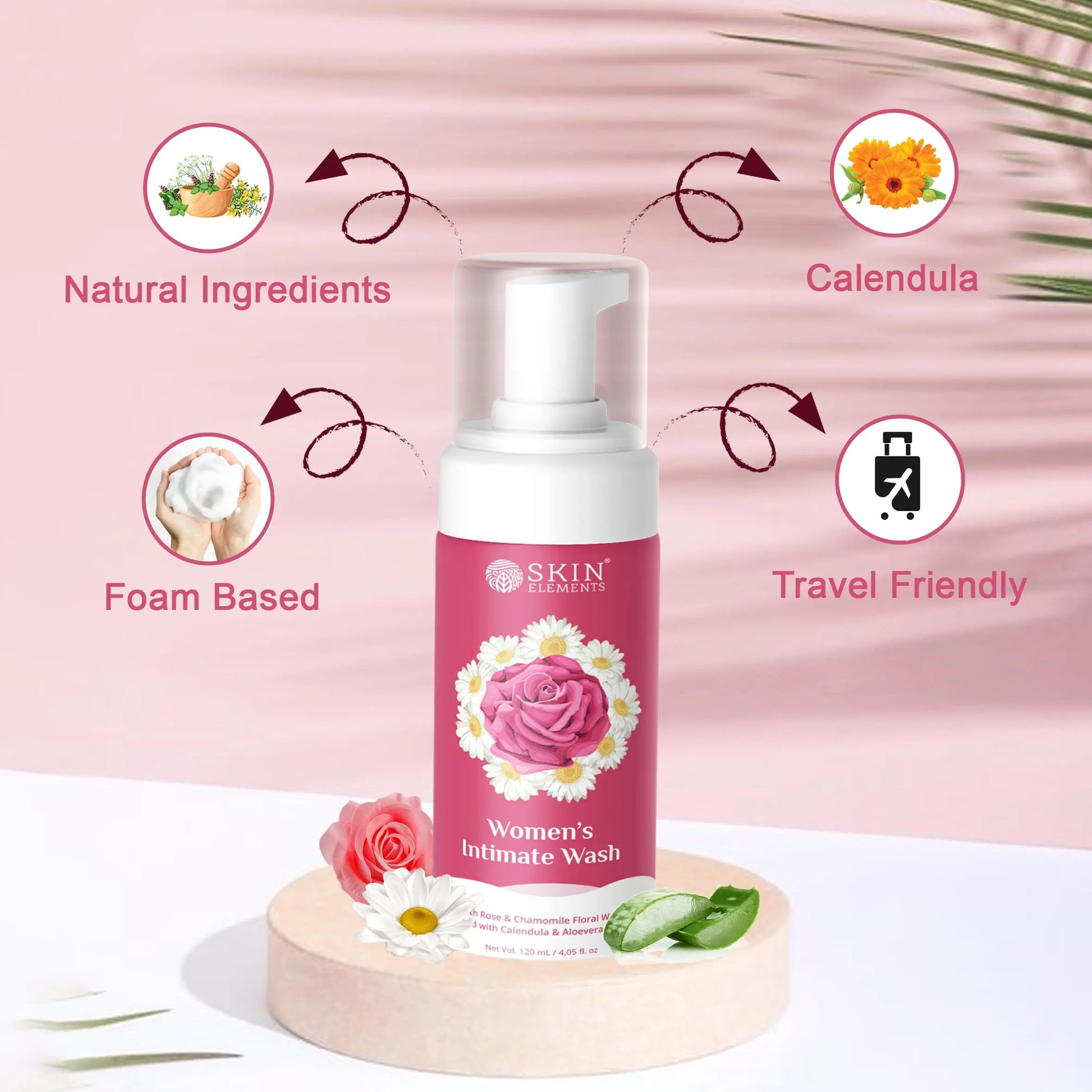 Skin Elements Intimate wash for Women (4.05 Fl Oz.) with Rose & Chamomile Water Skin Elements Au supplements