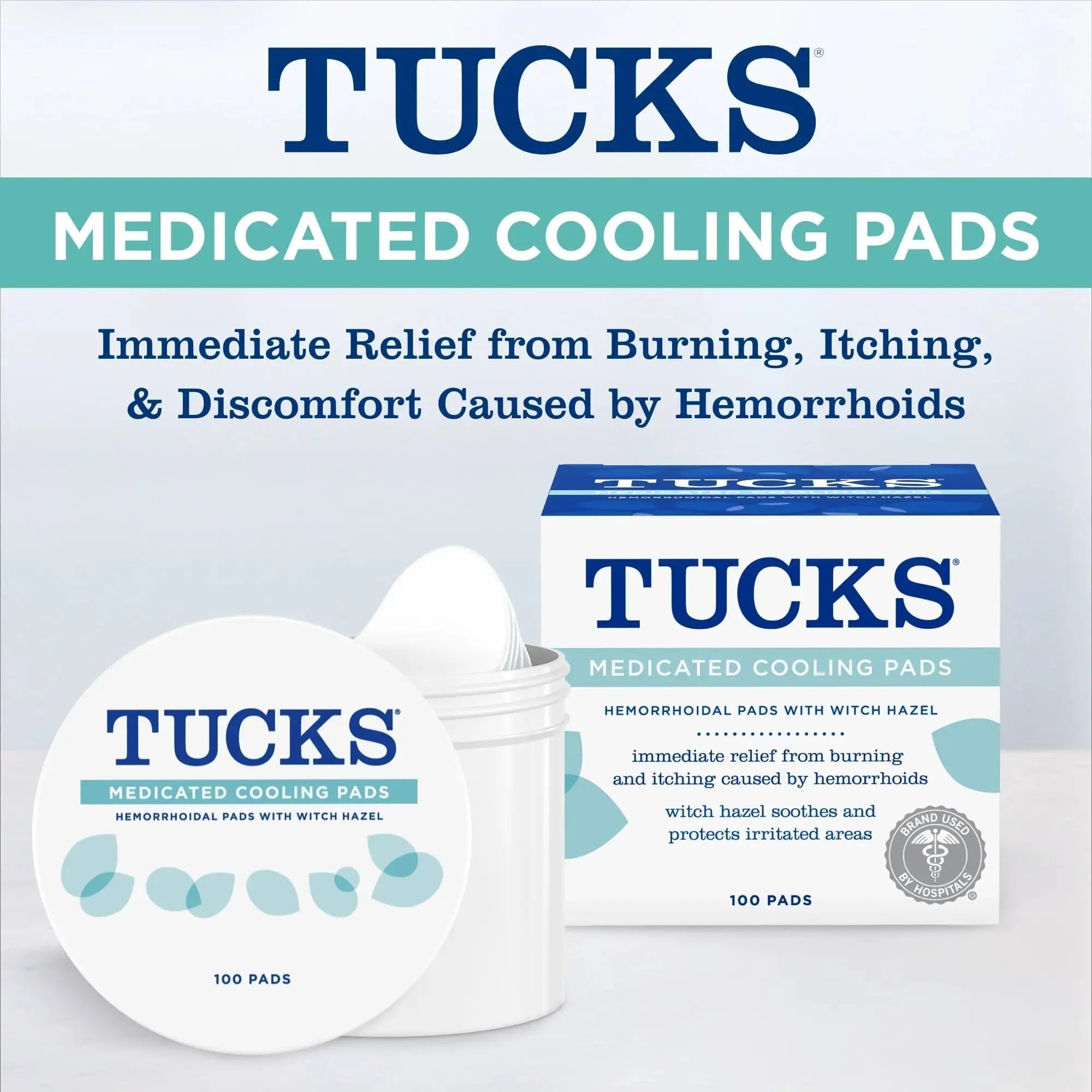 TUCKS Medicated Cooling Pads, 100 Count – Hemorrhoid Pads with Witch Hazel, Cleanses Sensitive Areas, Protects from Irritation, Hemorrhoid Treatment, Medicated Pads Used by Hospitals TUCKS Au supplements