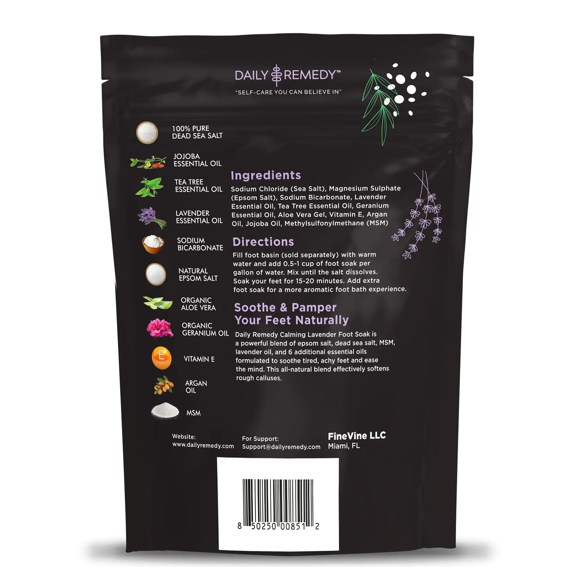 Calming Lavender Foot Soak with Epsom Salt, Made in USA, Foot Soak Soothes Sore Tired DAILY REMEDY Au supplements