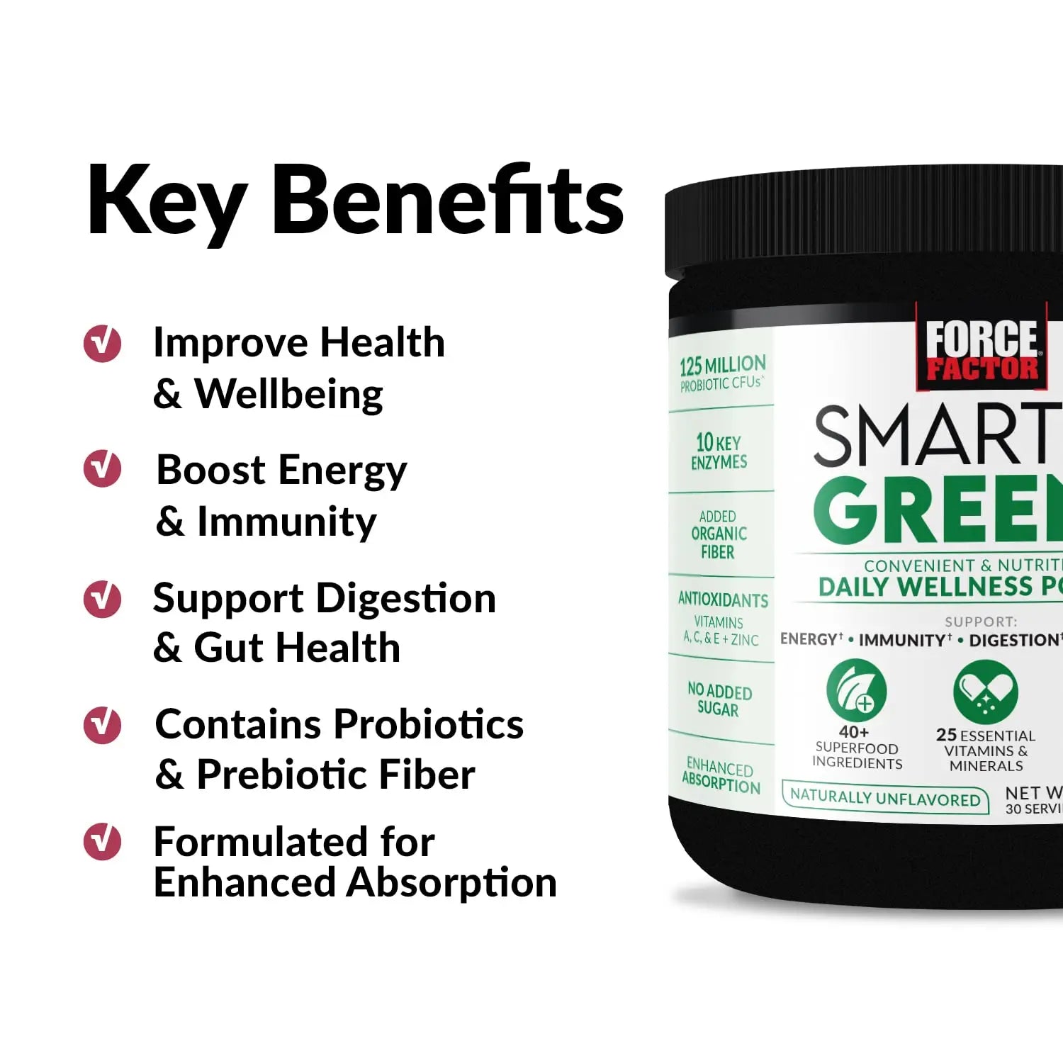 FORCE FACTOR Smarter Greens Daily Wellness Powder to Support Energy, Immunity & Digestion Force Factor Au supplements
