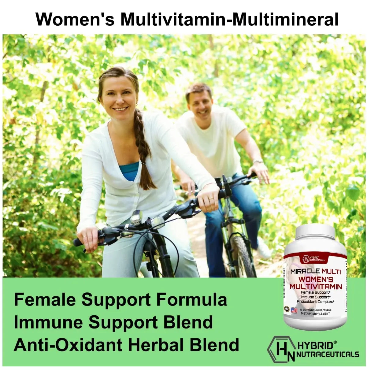 MiracleMulti Multivitamin for Women - Female Support Formula, Immune Support, Minerals, Biotin, Antioxidants & Superfoods Blend – 60 Capsules Hybrid Nutraceuticals Au supplements
