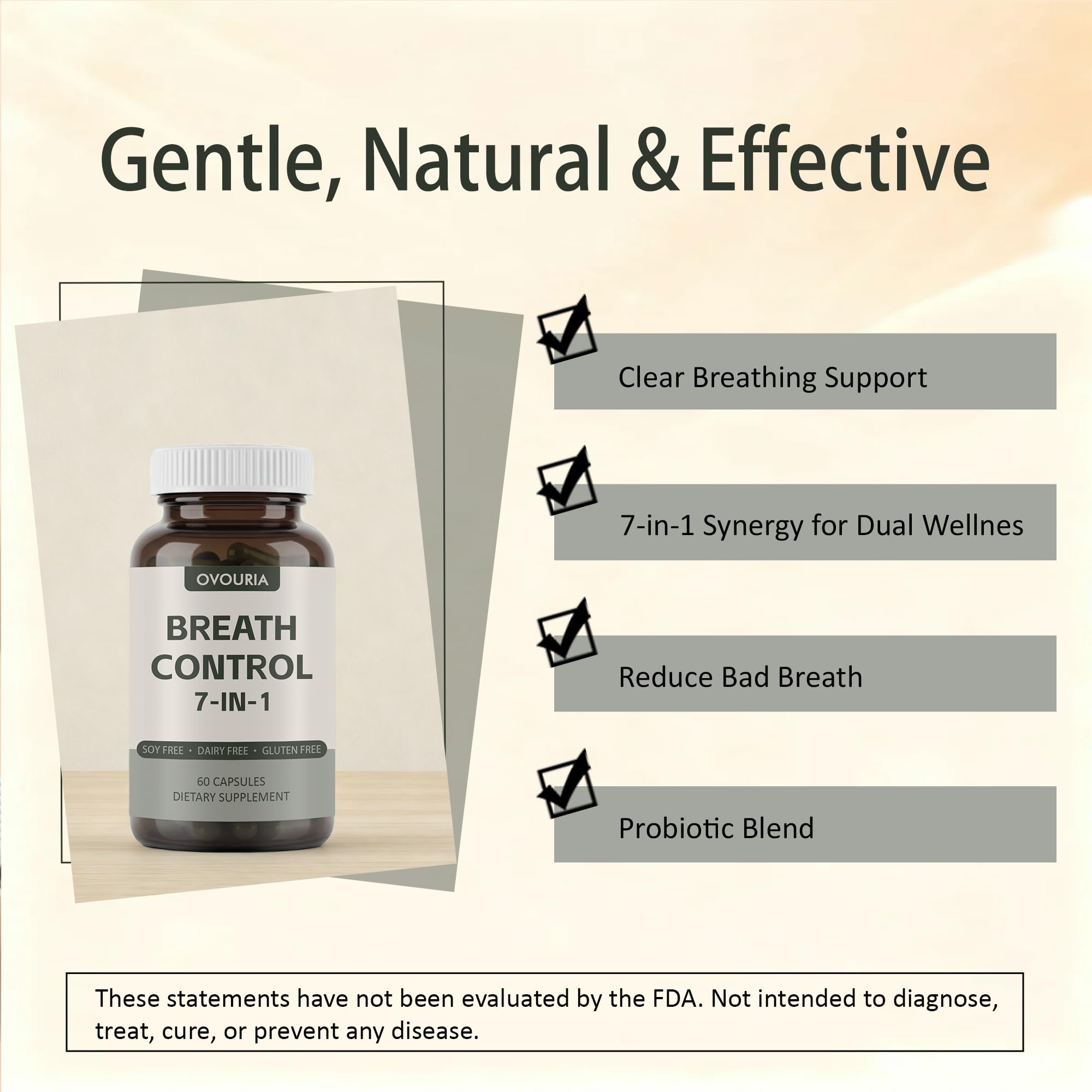 TANSPRESSO ovouria Breath & Gut Balance Capsules - 7-in-1 Formula with Probiotics, Zinc Gluconate & Magnesium Citrate for Fresh Breath, Chronic Halitosis Relief & Digestive Wellness, 60 Count(1pc) TANSPRESSO Au supplements