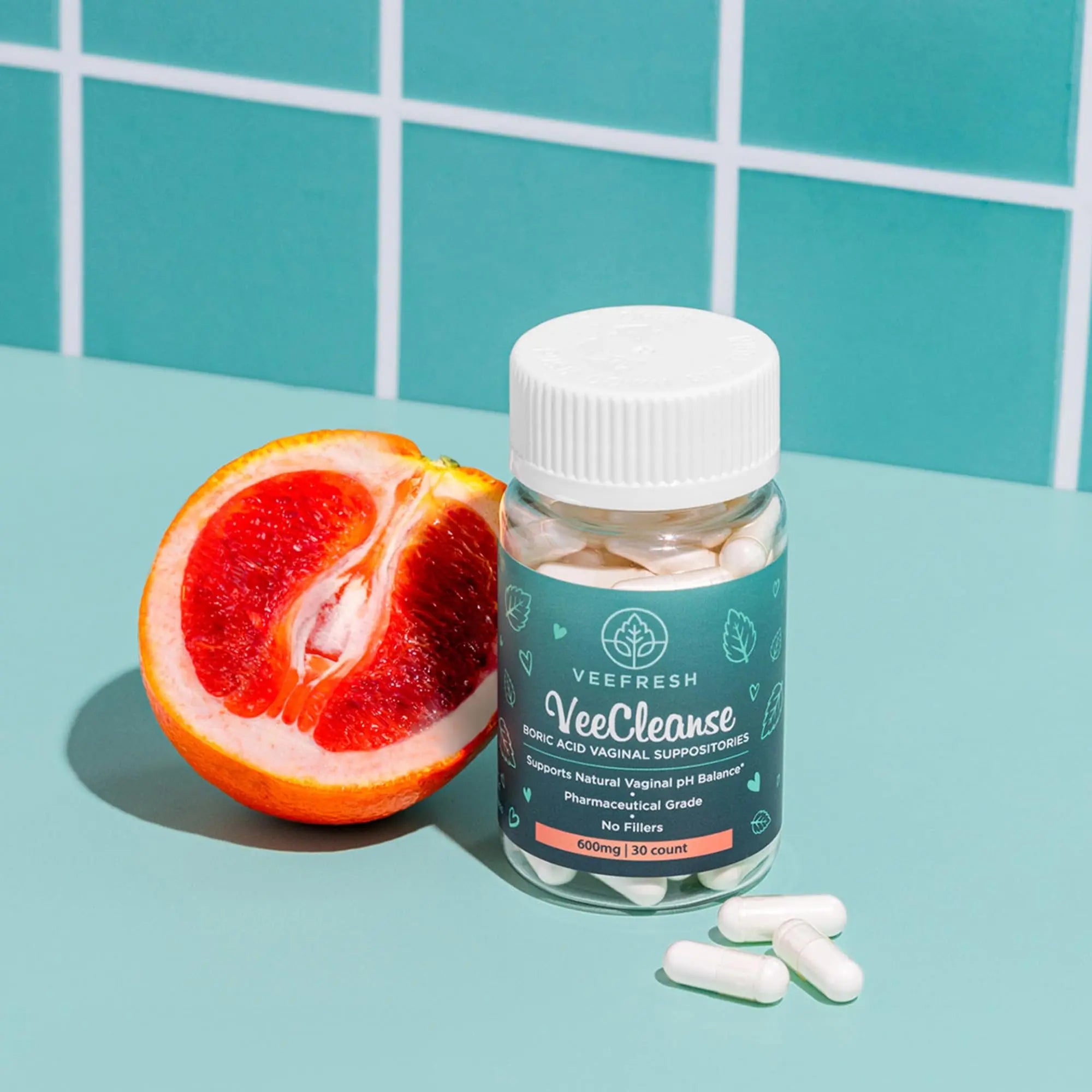 VeeFresh - VeeCleanse Boric Acid Vaginal Suppositories - Vaginal pH Balance Suppositories - Vaginal Odor Control - Feel Fresh, Feminine and Confident VeeFresh Au supplements