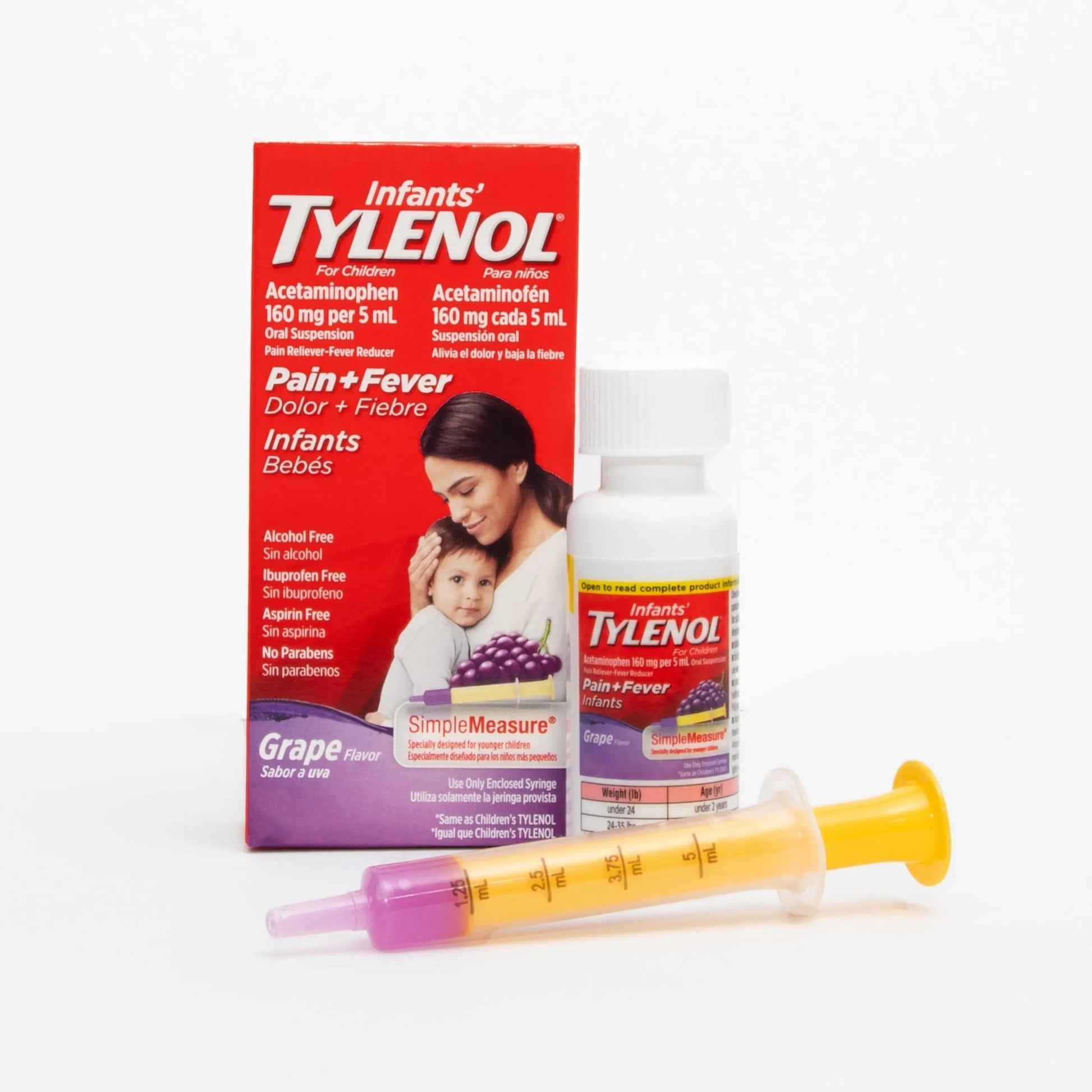 Infants' Tylenol Oral Suspension Liquid Medicine with Acetaminophen, Baby Fever Reducer & Pain Reliever for Minor Aches & Pains, Sore Throat, Headache & Toothache, Grape Flavor, 1 fl. oz Tylenol Au supplements