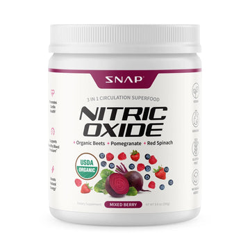 Snap Supplements Organic Beet Root Powder Nitric Oxide Supplement for Men & Women, Red Spinach & Pomegranate, Supports Healthy Energy & Blood Pressure Already in Normal Range, 30 Servings, Mixed Berry Snap Supplements Au supplements
