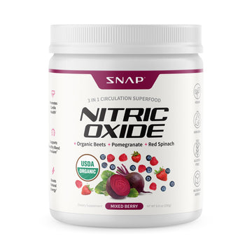 Snap Supplements Organic Beet Root Powder Nitric Oxide Supplement for Men & Women, Red Spinach & Pomegranate, Supports Healthy Energy & Blood Pressure Already in Normal Range, 30 Servings, Mixed Berry Snap Supplements Au supplements