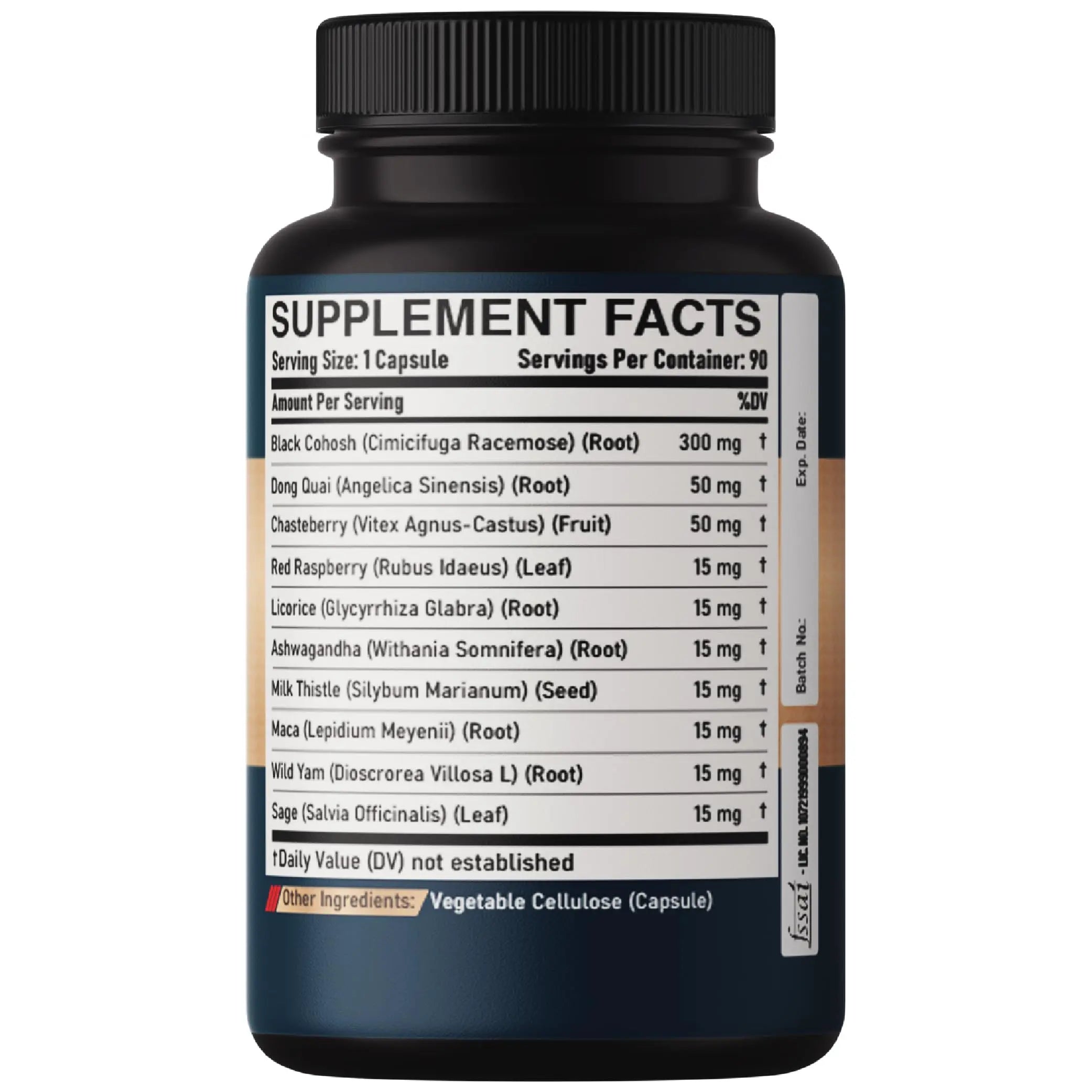 DEDICAD Black Cohosh Supplement - 3 Months for Menopause & Immune Health - Blend of 12 Potent Herb Includes Dong Quai, Chasteberry, Wild Yam, Red Clover, Black Pepper & Others - 90 Vegan Capsules DEDICAD Au supplements