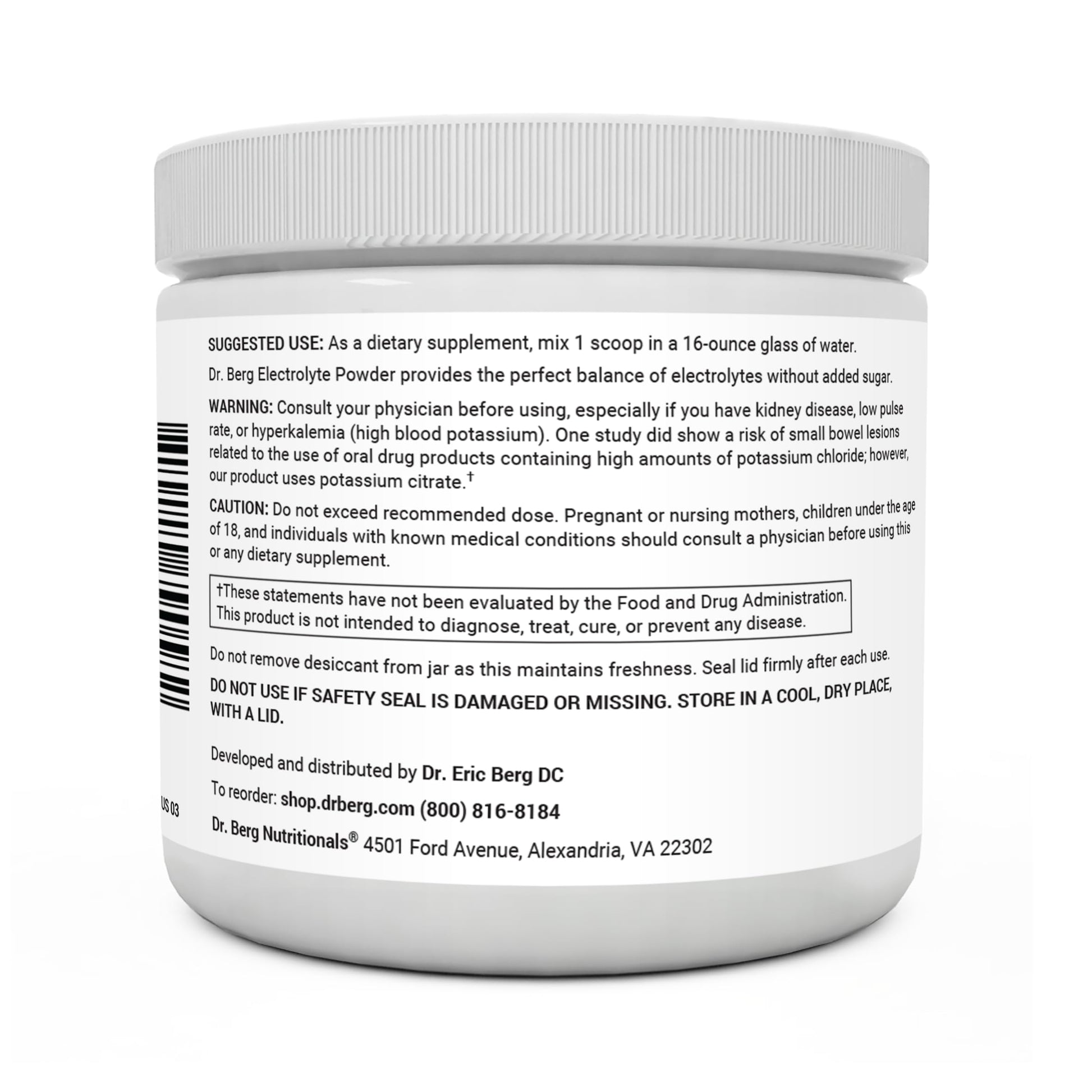 Dr. Berg Hydration Keto Electrolyte Powder - Enhanced w/ 1,000mg of Potassium Dr. Berg Nutritionals Au supplements