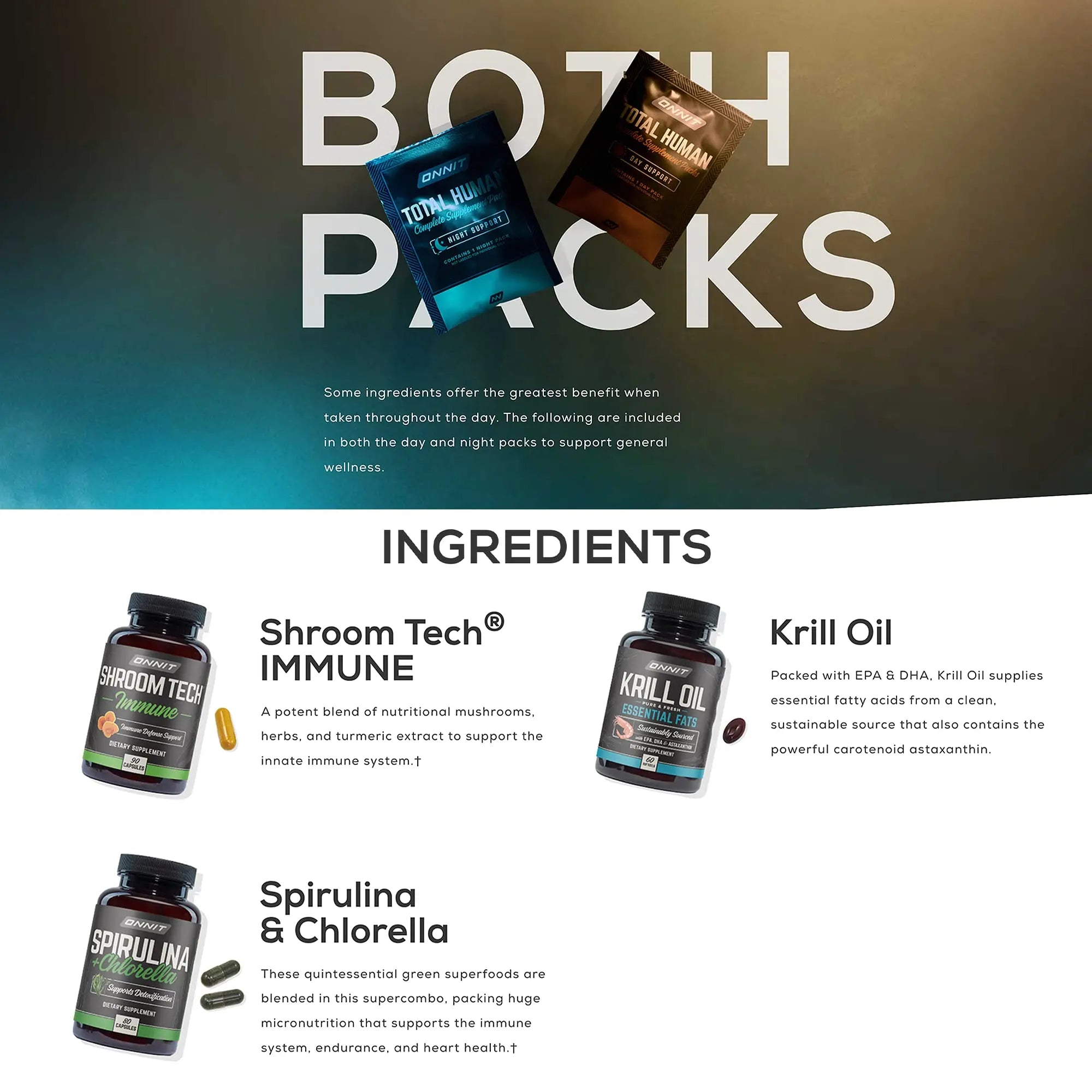ONNIT Total Human Day and Night Vitamin Packs for Men and Women,Capsule, 30-Day ONNIT Au supplements