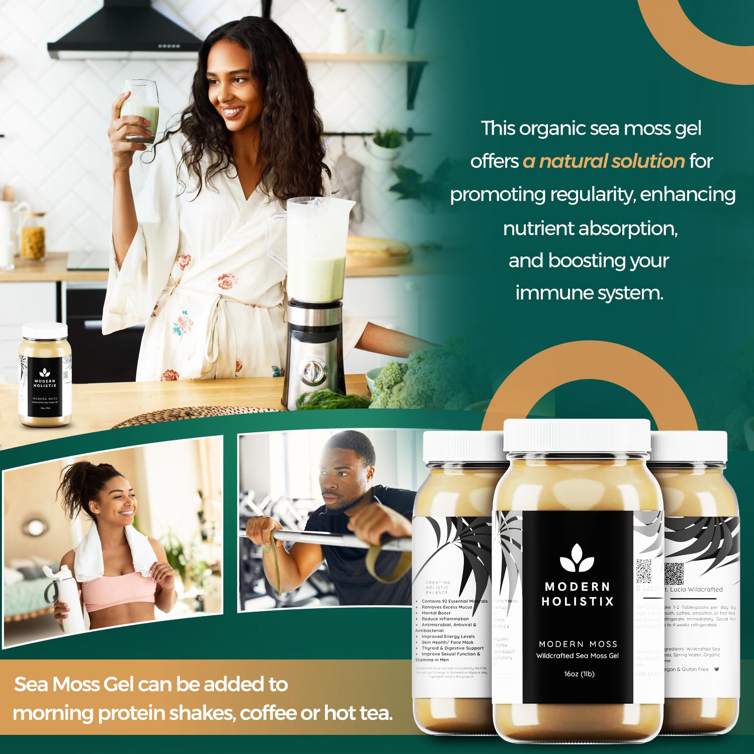 Modern Holistix Original Sea Moss Gel – 32oz Jar | Wildcrafted | All-Natural Superfood for Immunity, Energy & Gut Health Modern Holistix Au supplements