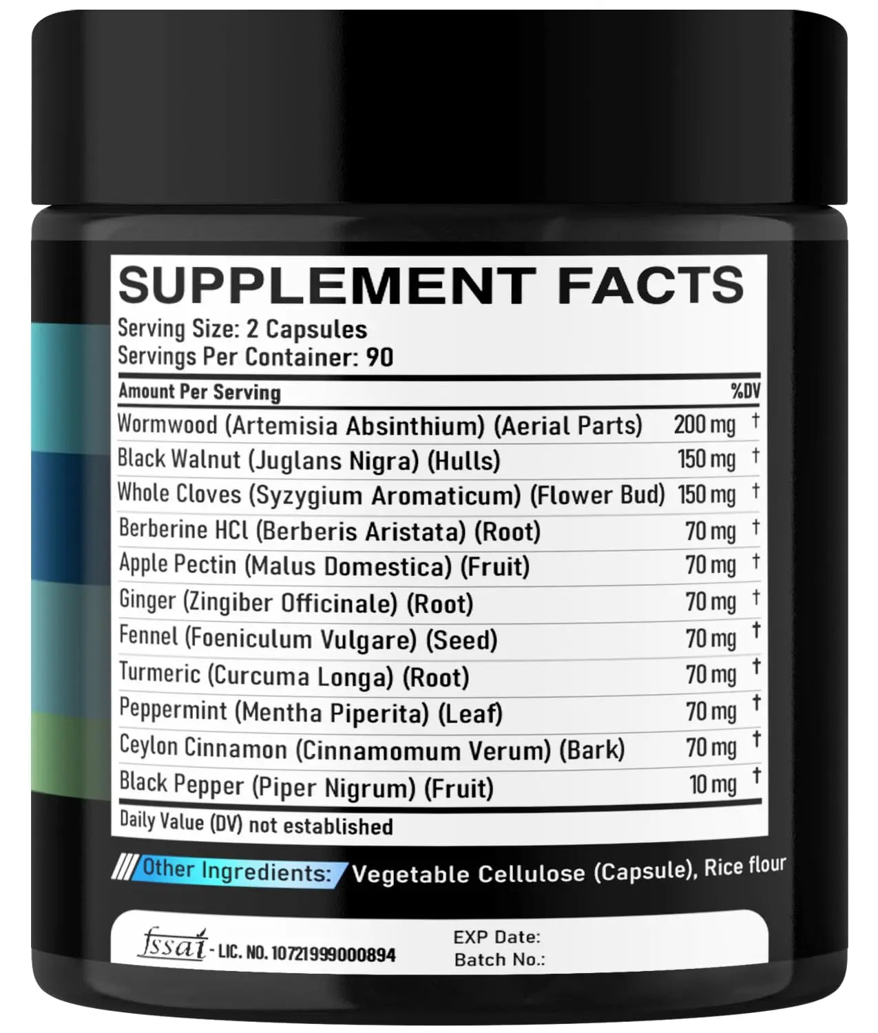 DEDICAD 11in1 Wormwood Capsules - 180 Capsules Extracted from Black Walnut, Cloves, Ginger, Turmeric, Apple, Berberine HCl & More - Support Immune System for 3 Months DEDICAD Au supplements