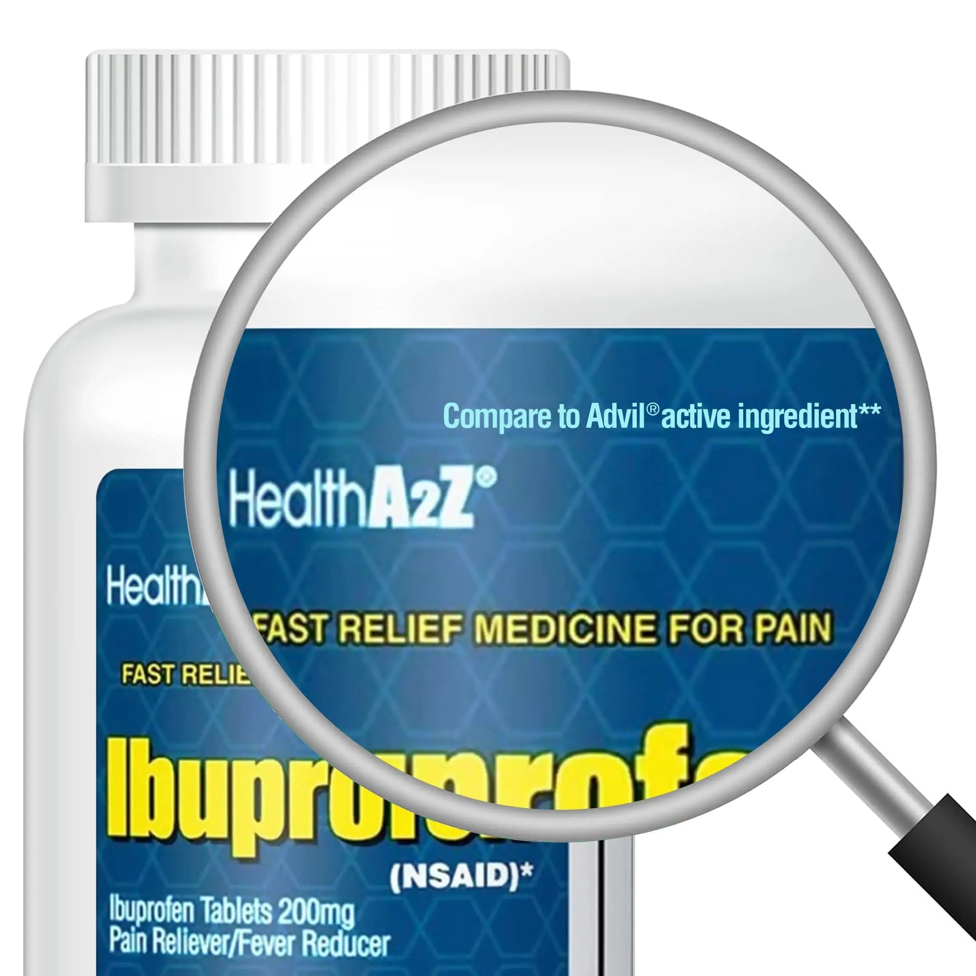 HealthA2Z Ibuprofen 200mg Tablets | Pain Reliever & Fever Reducer | 750 Total Tablets (250 Counts + 500 Counts) | Pain Relief for Headache, Muscle Pain, Joint Pain & Inflammation HealthA2Z Au supplements